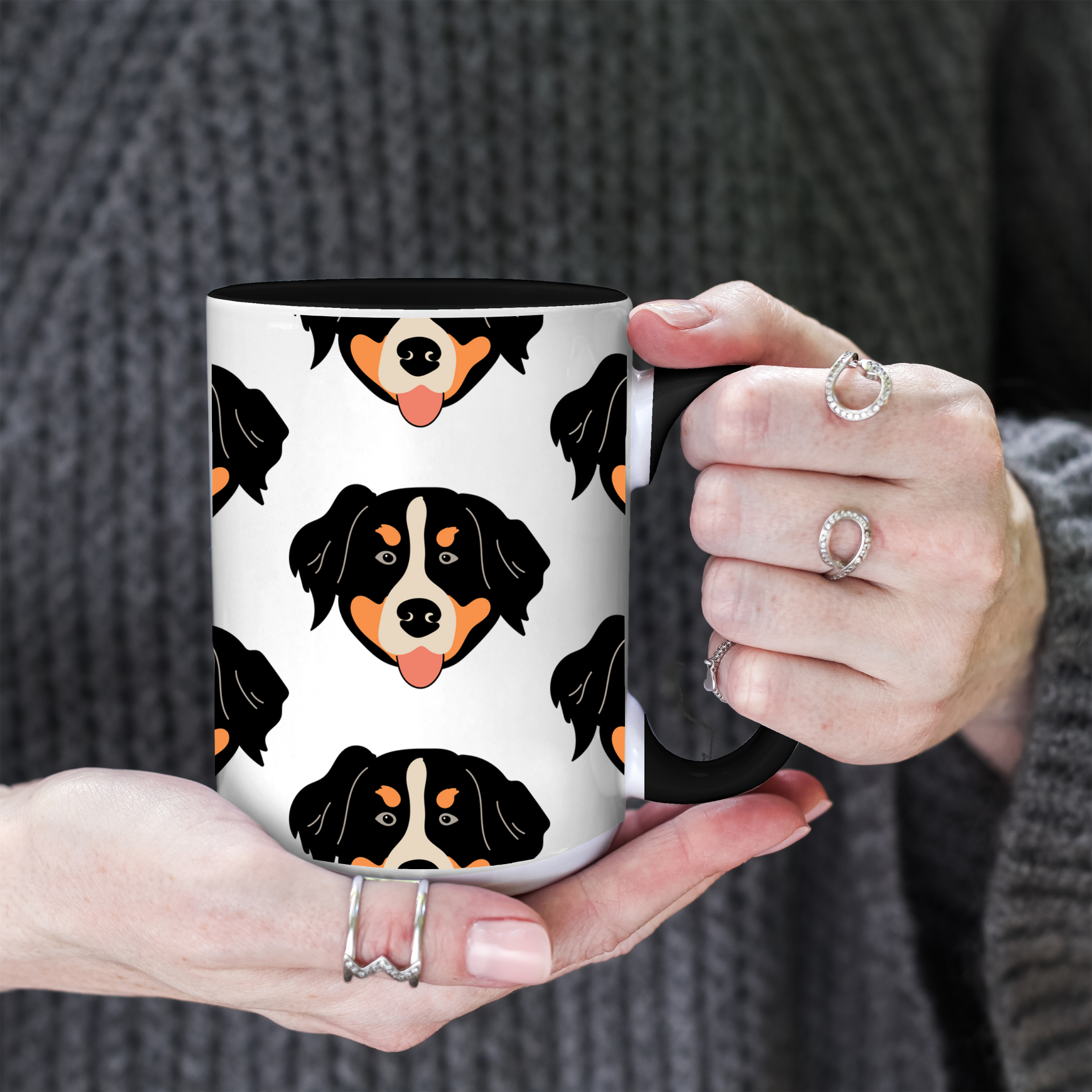 Bernese Mountain Dog Doodle Design 15oz Mug
