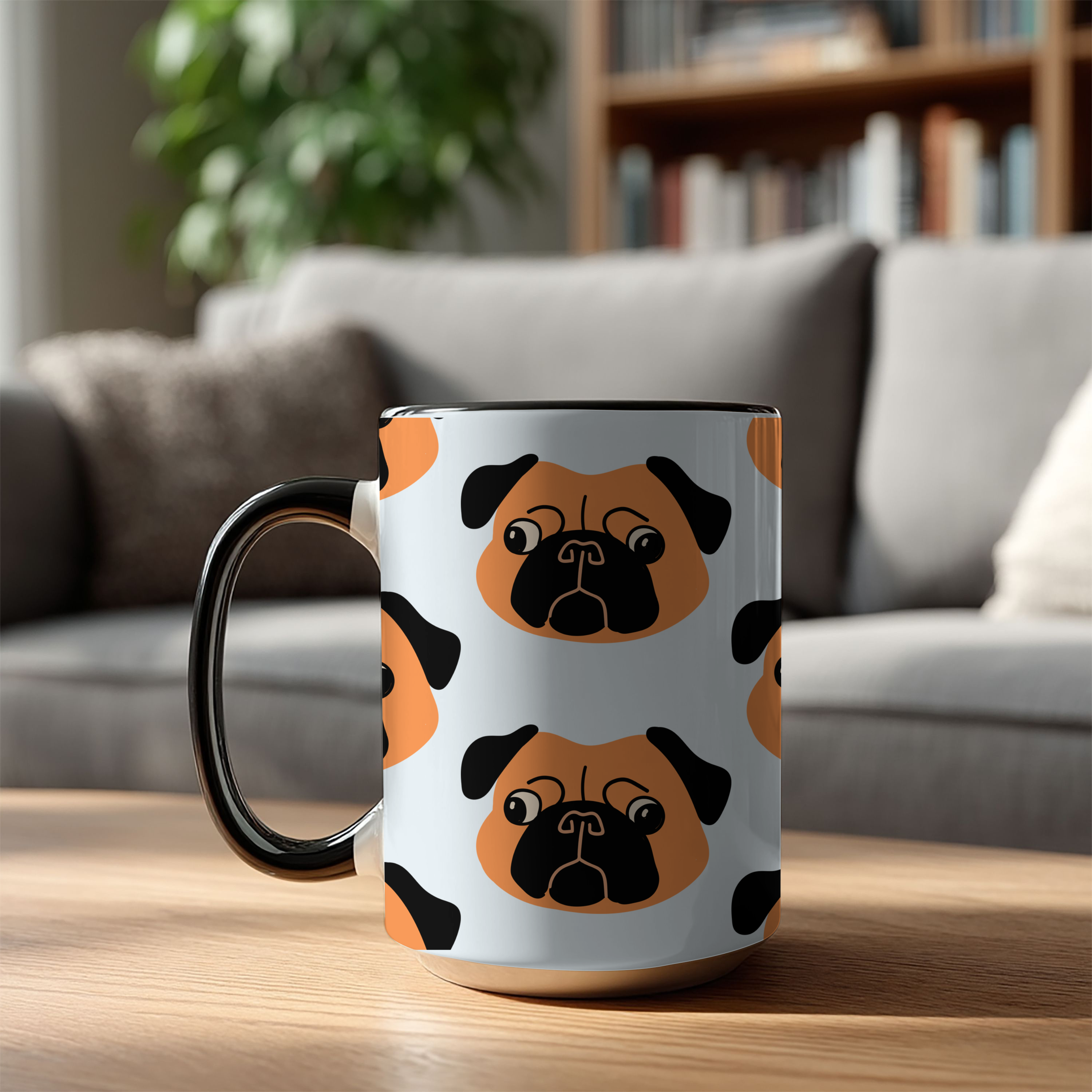 Pug Dog Doodle Design 15oz Mug