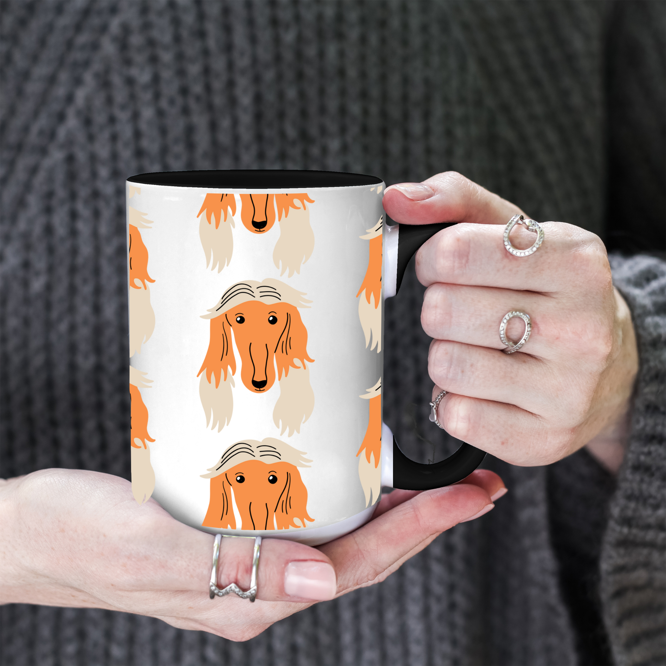 Borzoi Dog Doodle Design 15oz Mug