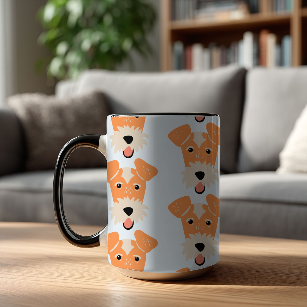 Fox Terrier Dog Doodle Design 15oz Mug
