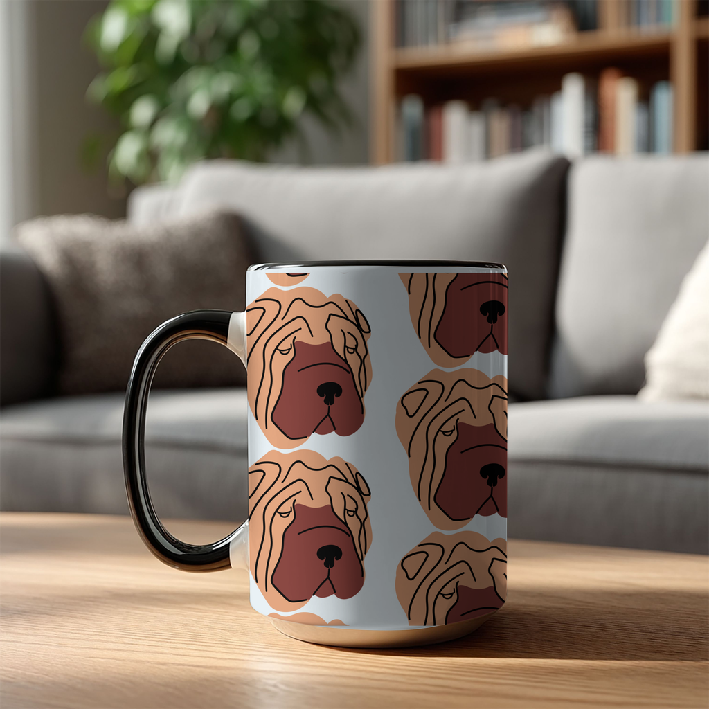 Shar Pei Dog Doodle Design 15oz Mug