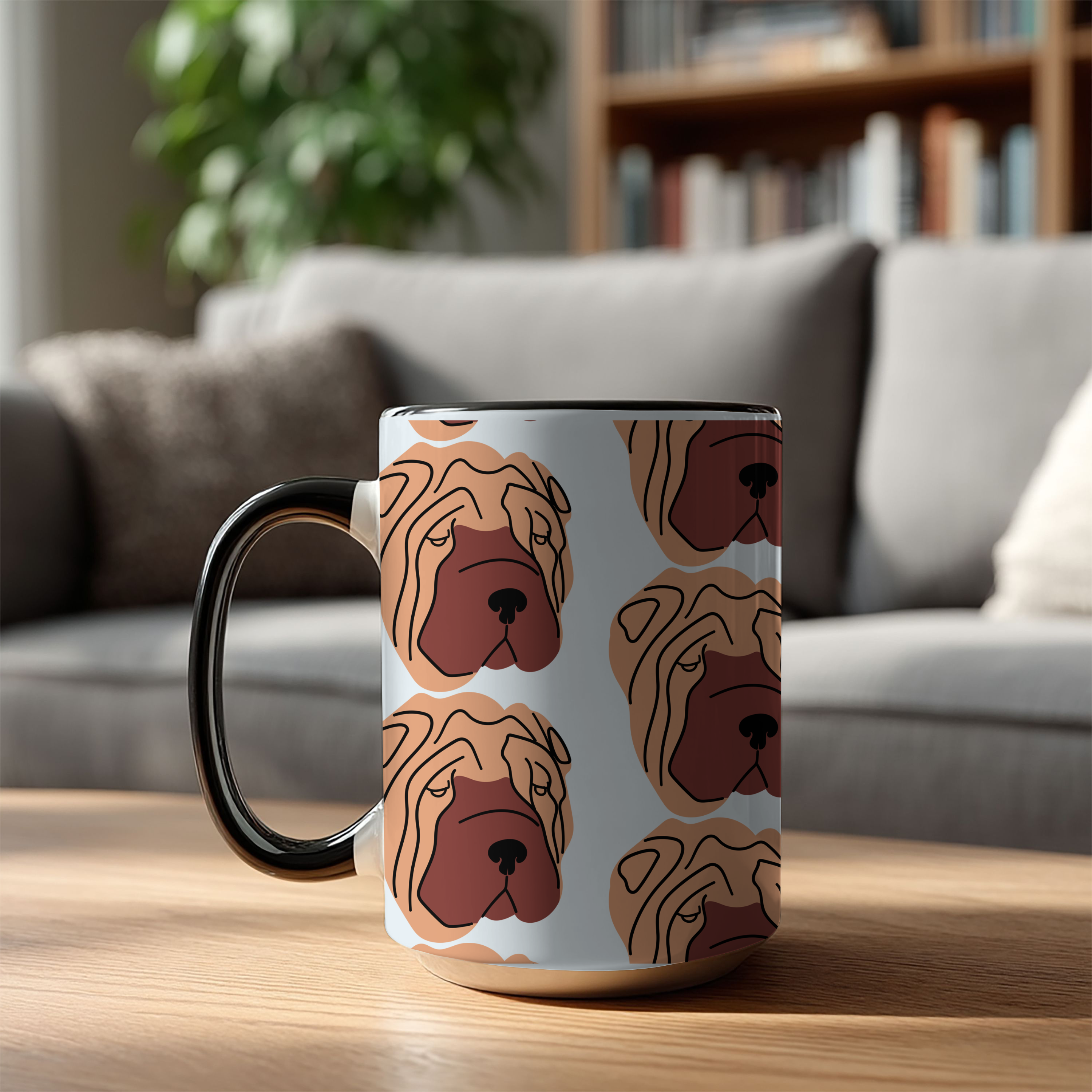 Shar Pei Dog Doodle Design 15oz Mug