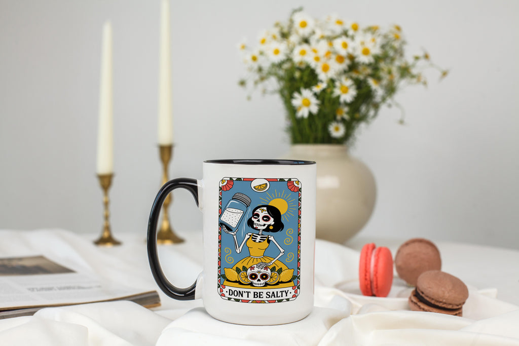 Don't be Salty - Skeleton Tarot Card - Adult Humor Mug