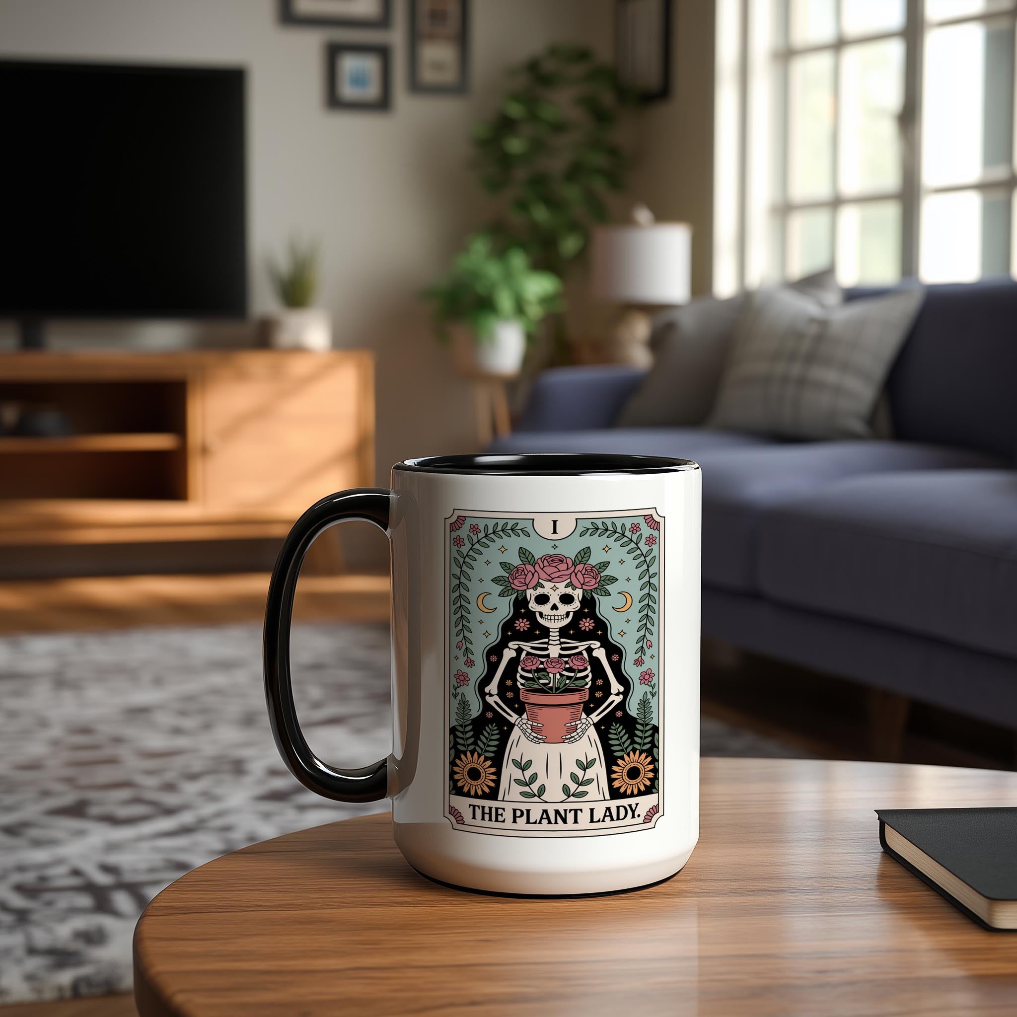 The Plant Lady - Skeleton tarot Card - Hobbies and Interest Mug