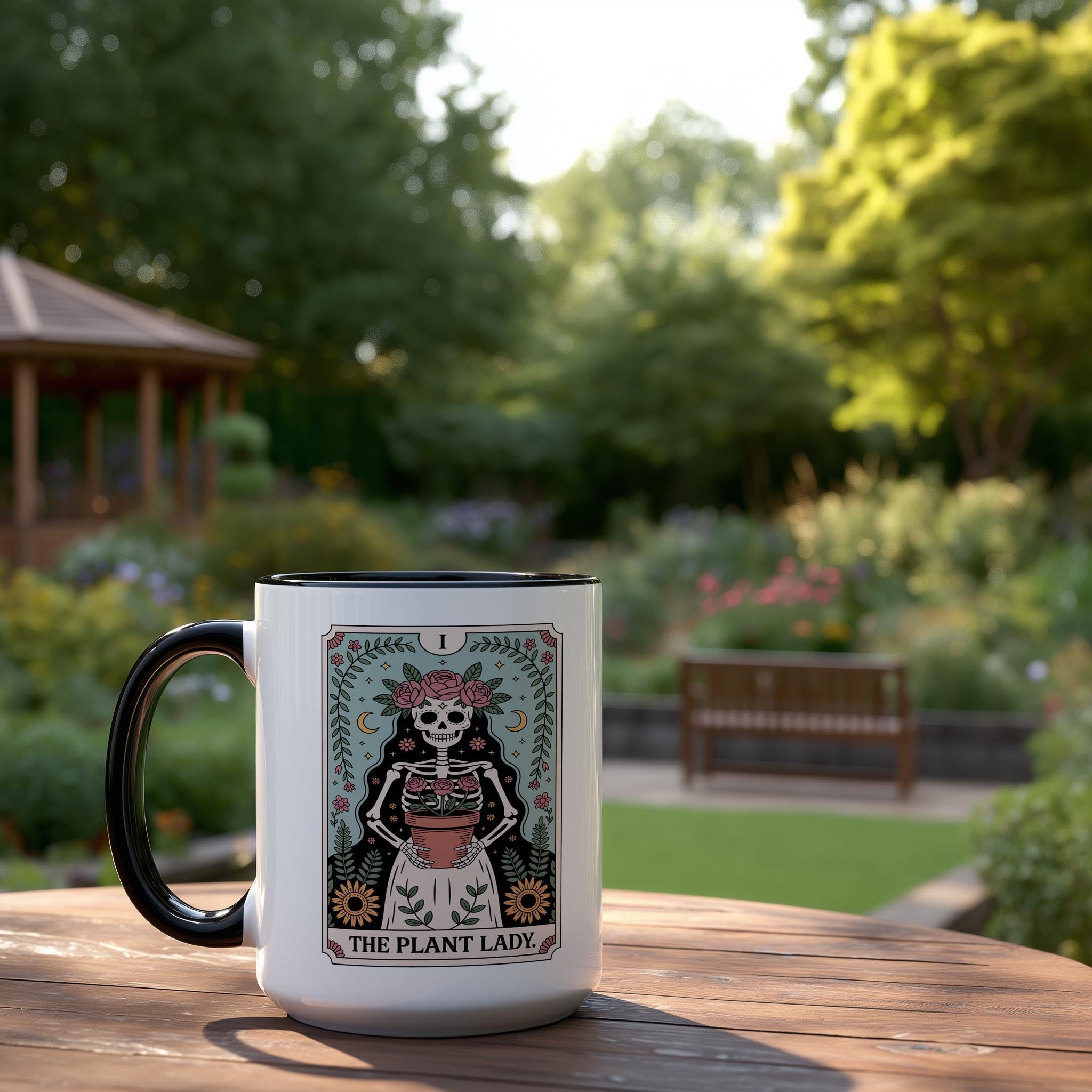 The Plant Lady - Skeleton tarot Card - Hobbies and Interest Mug