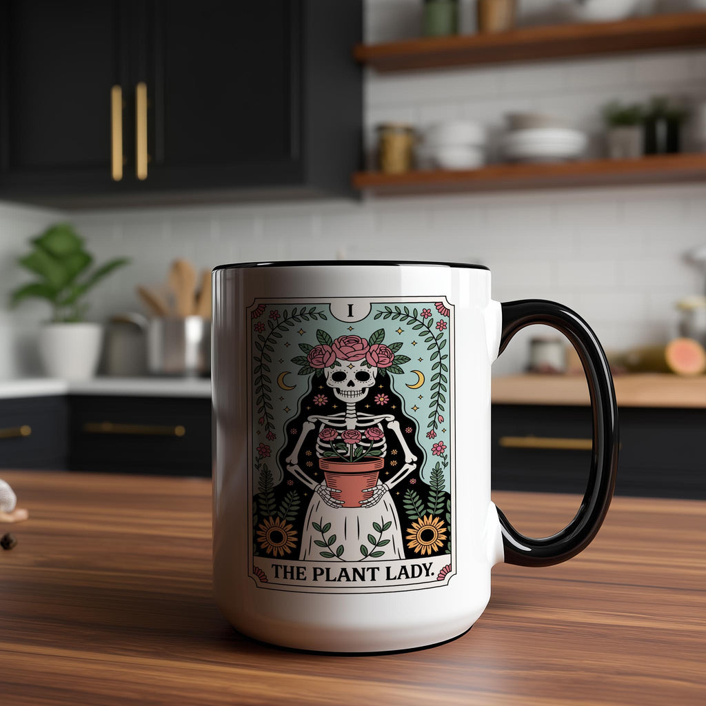 The Plant Lady - Skeleton tarot Card - Hobbies and Interest Mug