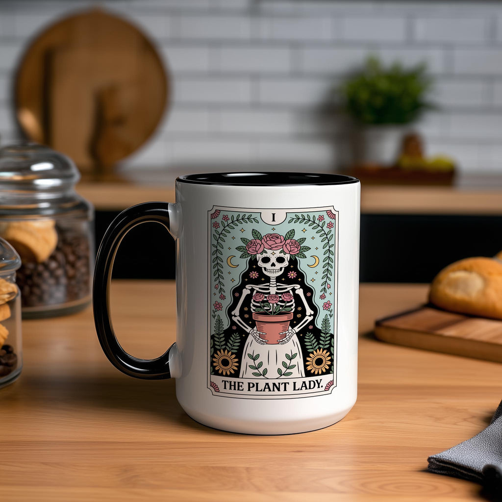 The Plant Lady - Skeleton tarot Card - Hobbies and Interest Mug
