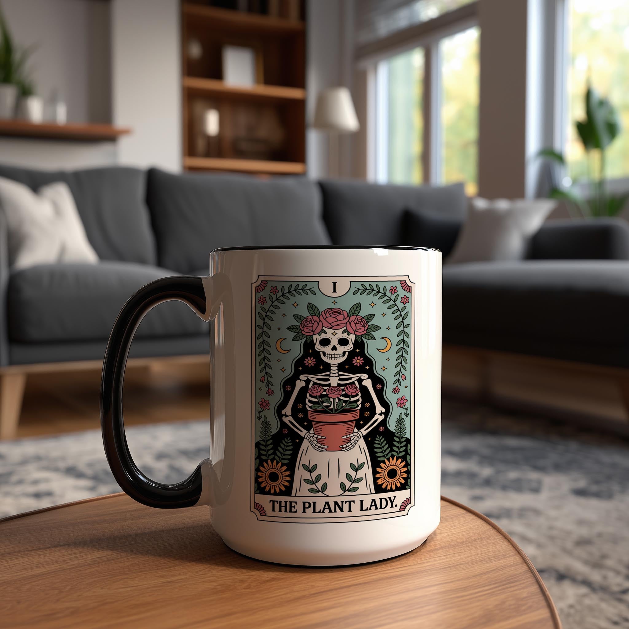 The Plant Lady - Skeleton tarot Card - Hobbies and Interest Mug