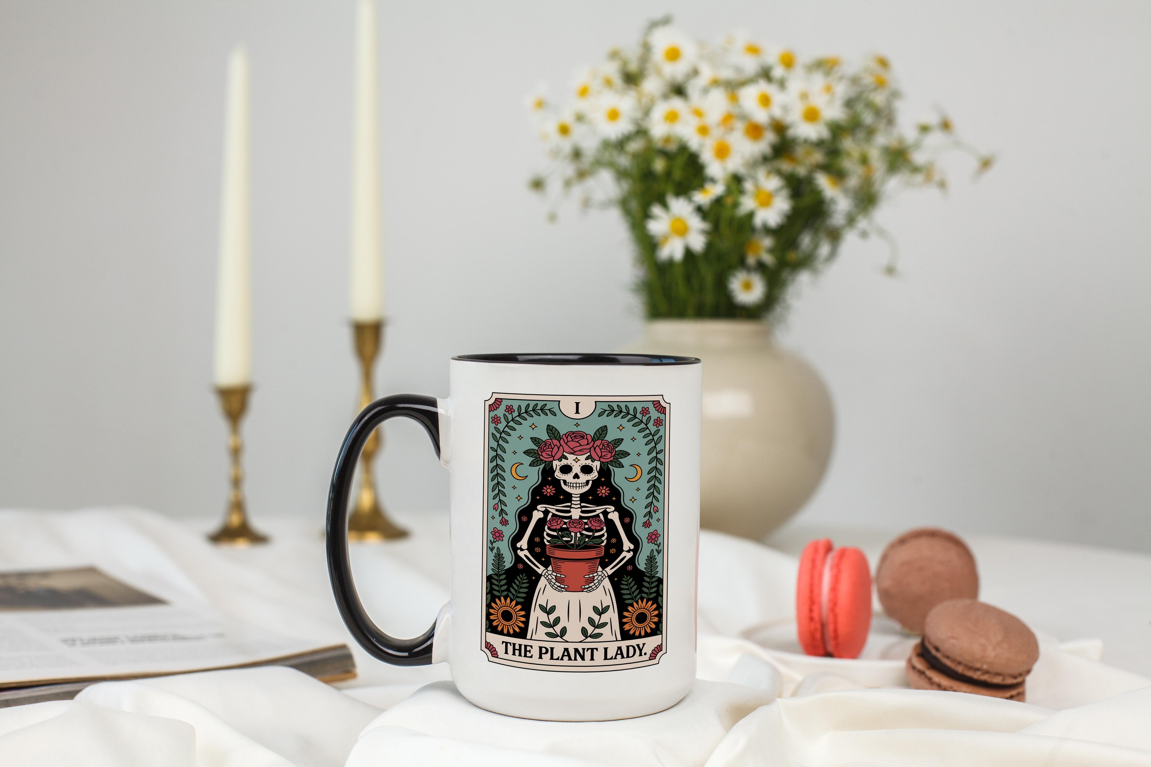The Plant Lady - Skeleton tarot Card - Hobbies and Interest Mug