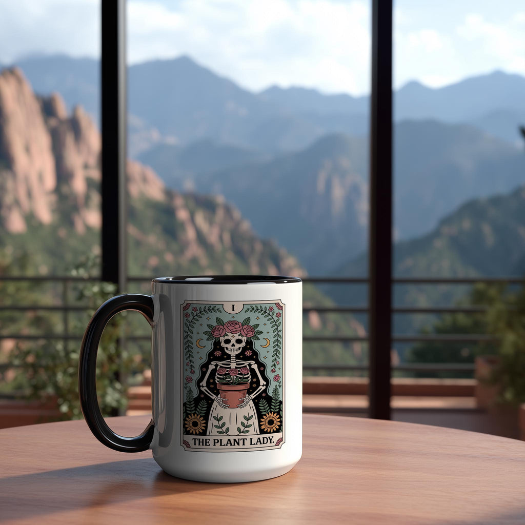 The Plant Lady - Skeleton tarot Card - Hobbies and Interest Mug