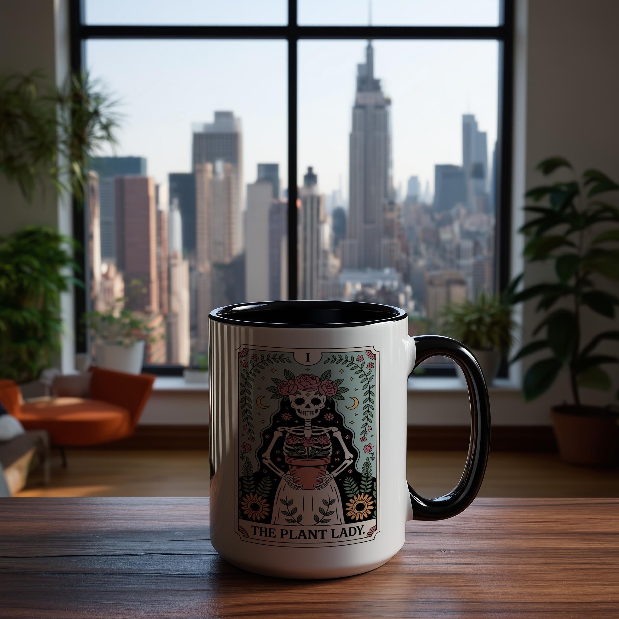 The Plant Lady - Skeleton tarot Card - Hobbies and Interest Mug
