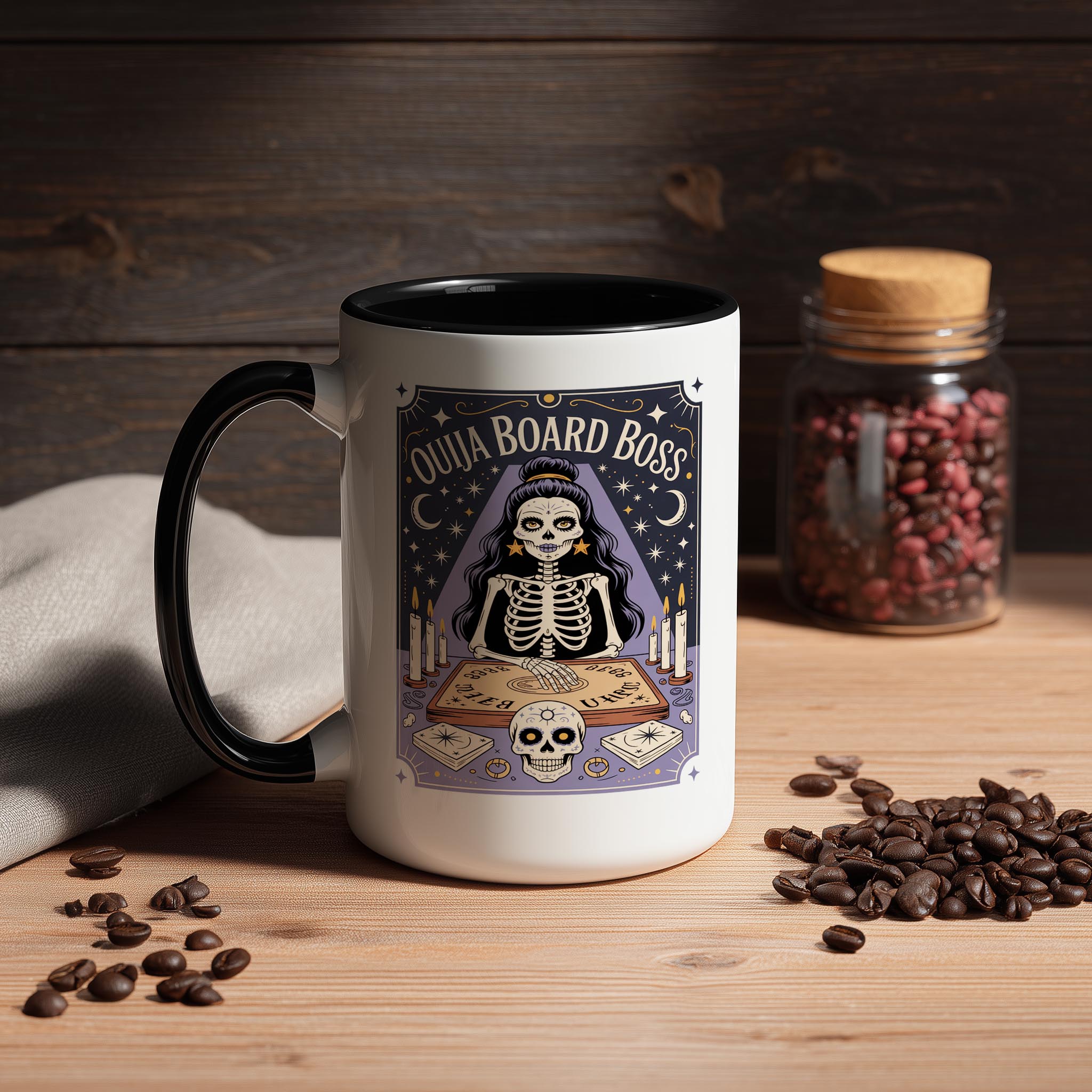 Ouija Board Boss - Skeleton Tarot Card - Hobbies and Interests Mug