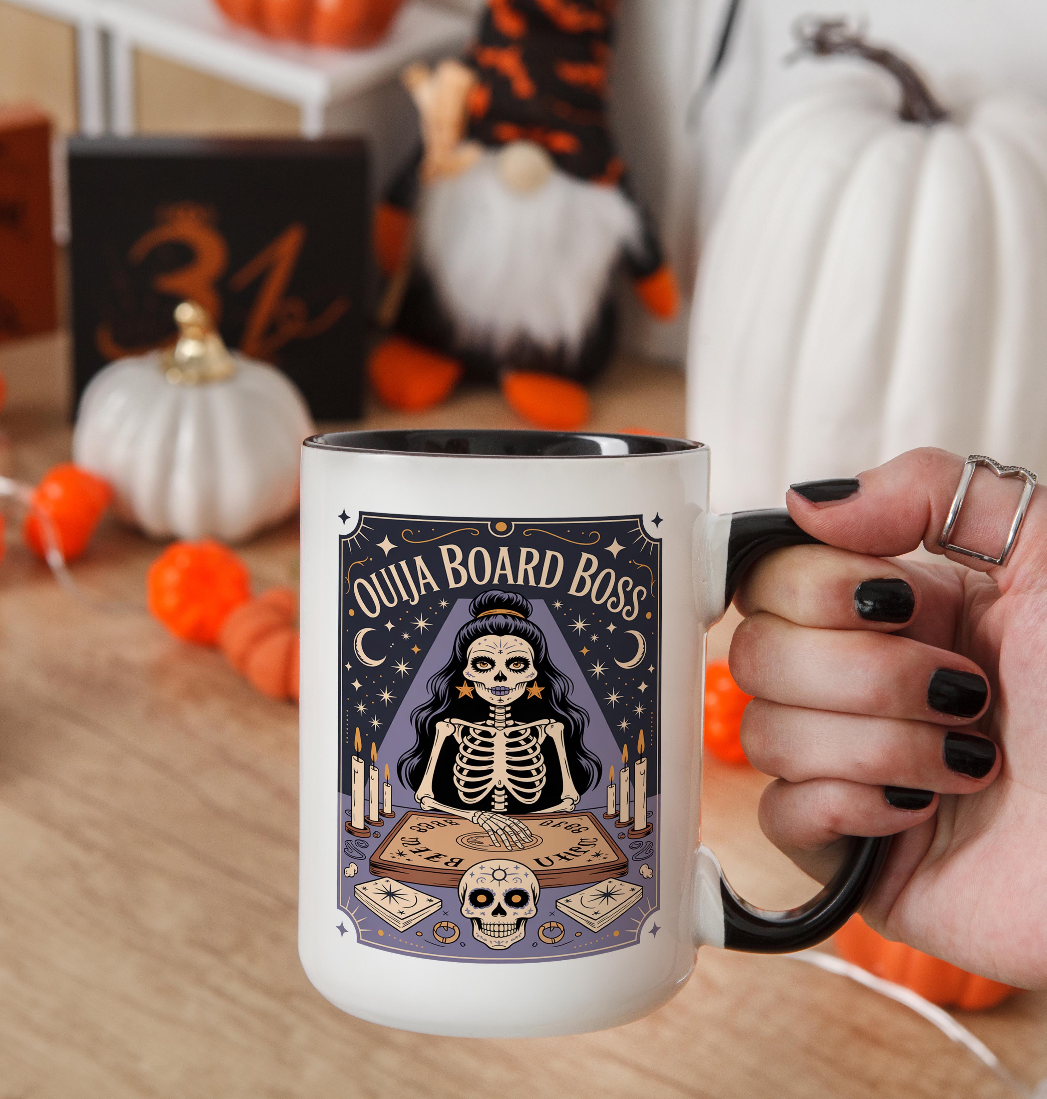 Ouija Board Boss - Skeleton Tarot Card - Hobbies and Interests Mug