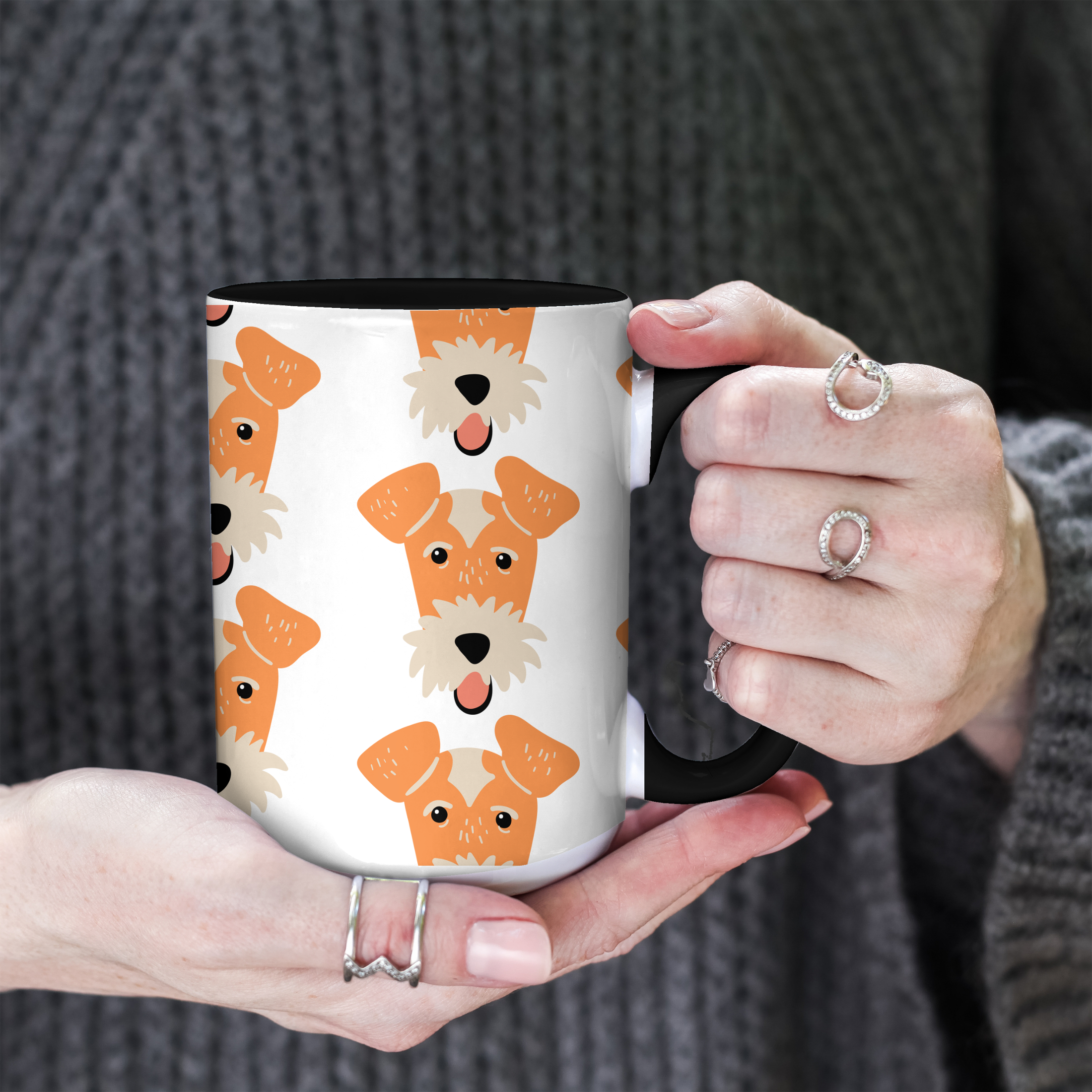Fox Terrier Dog Doodle Design 15oz Mug