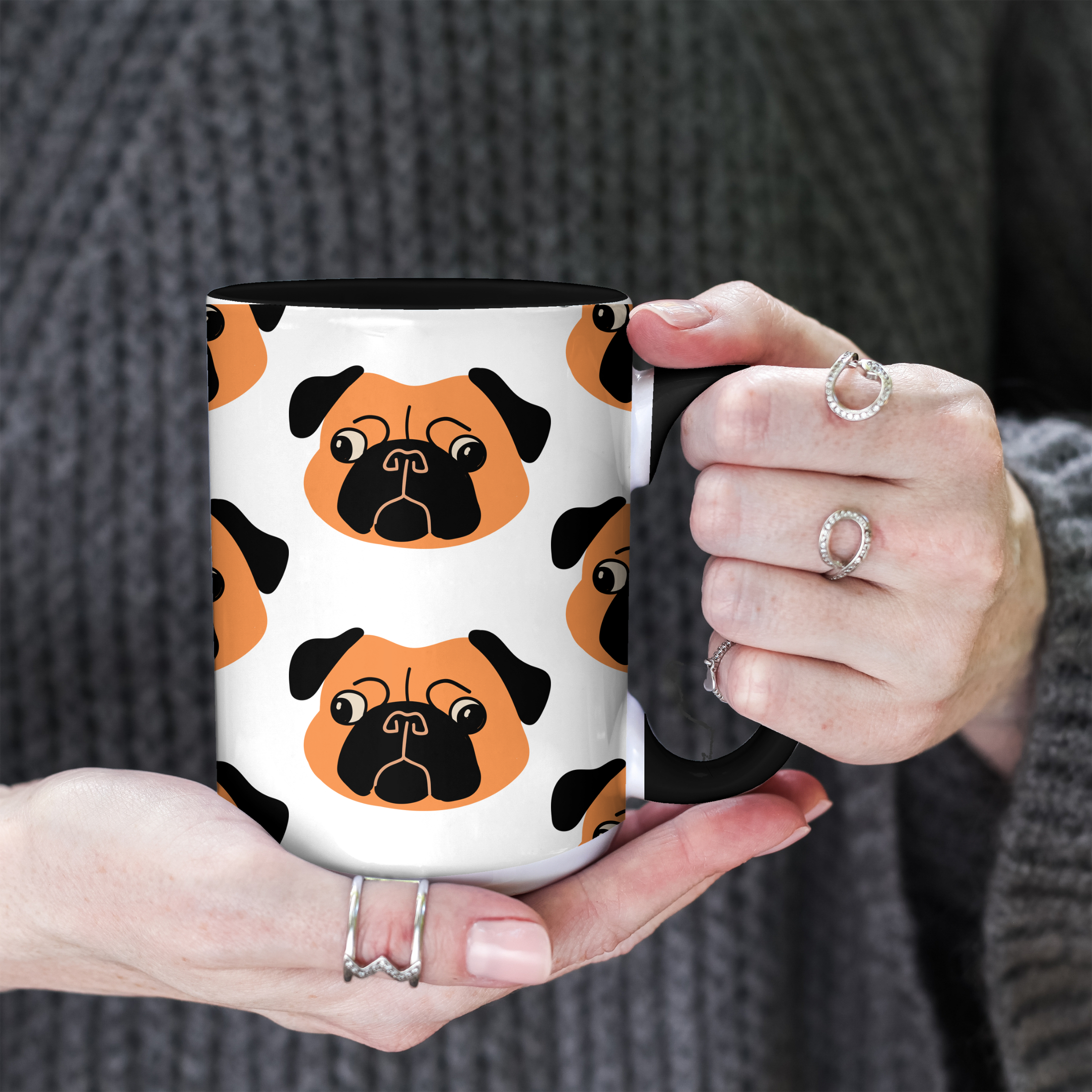 Pug Dog Doodle Design 15oz Mug