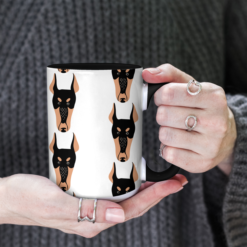 Doberman Dog Doodle Design 15oz Mug