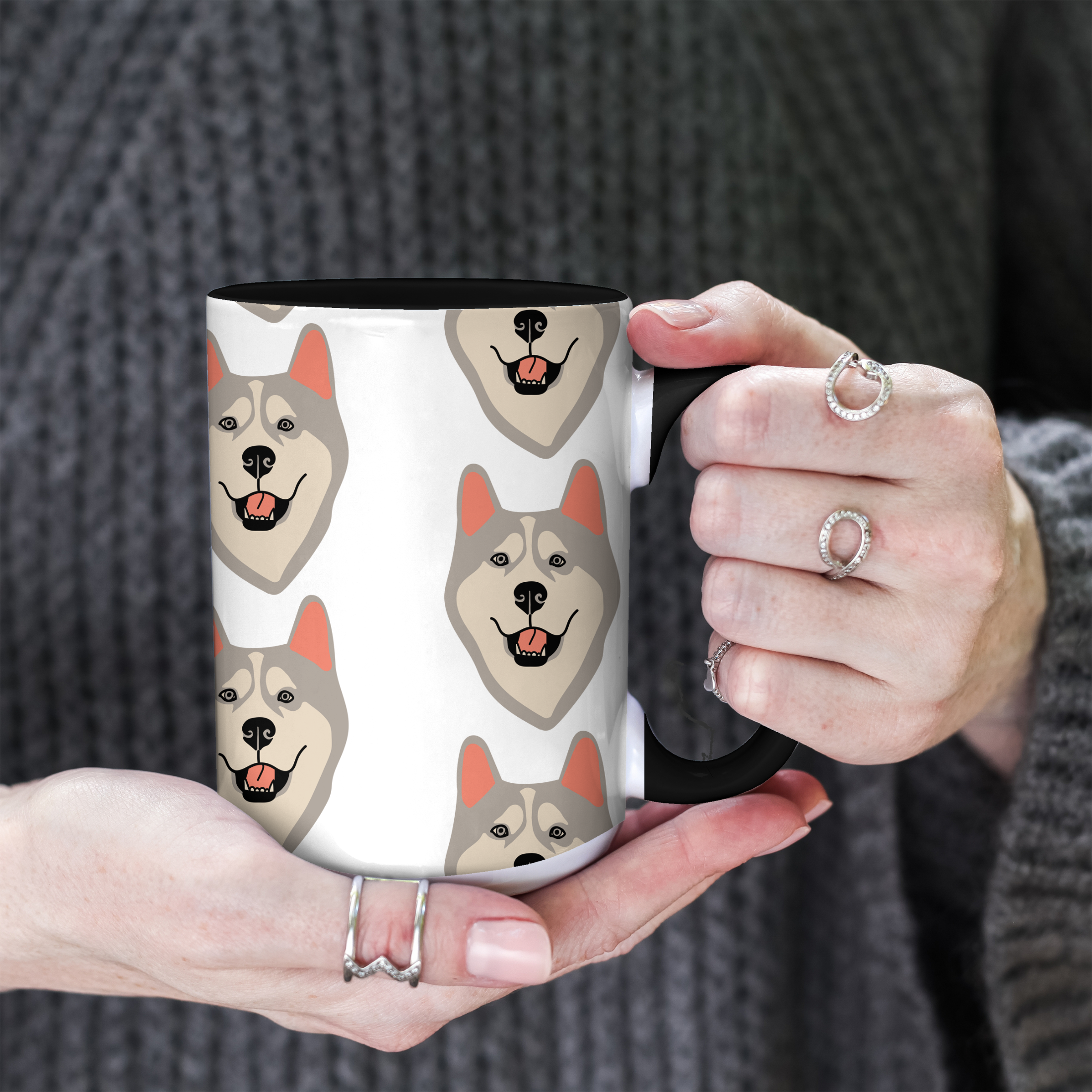 Husky Dog Doodle Design 15oz Mug