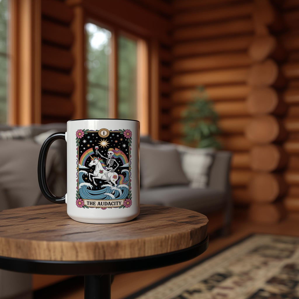 The Audacity - Skeleton Tarot Card - Adult Humor Mug