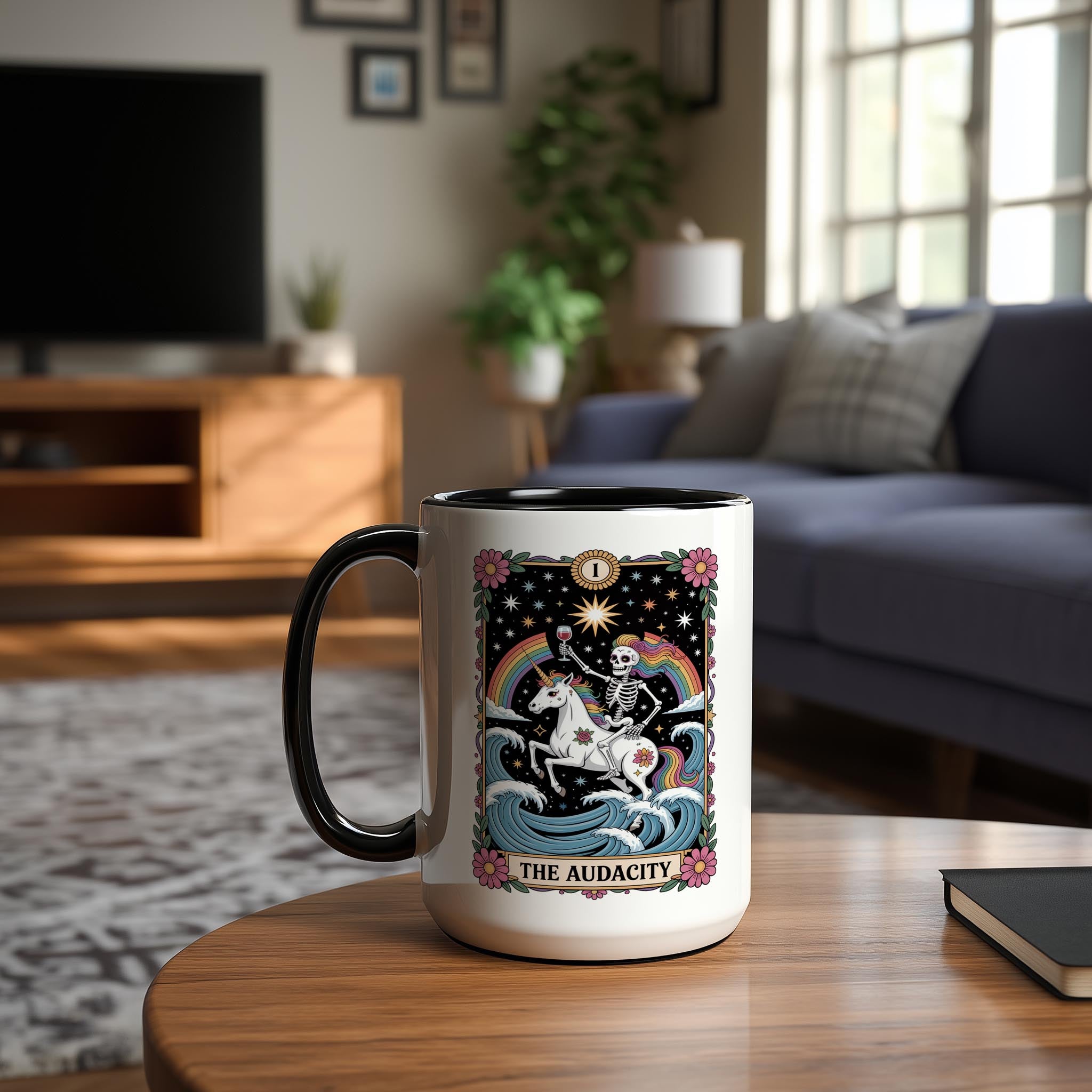 The Audacity - Skeleton Tarot Card - Adult Humor Mug