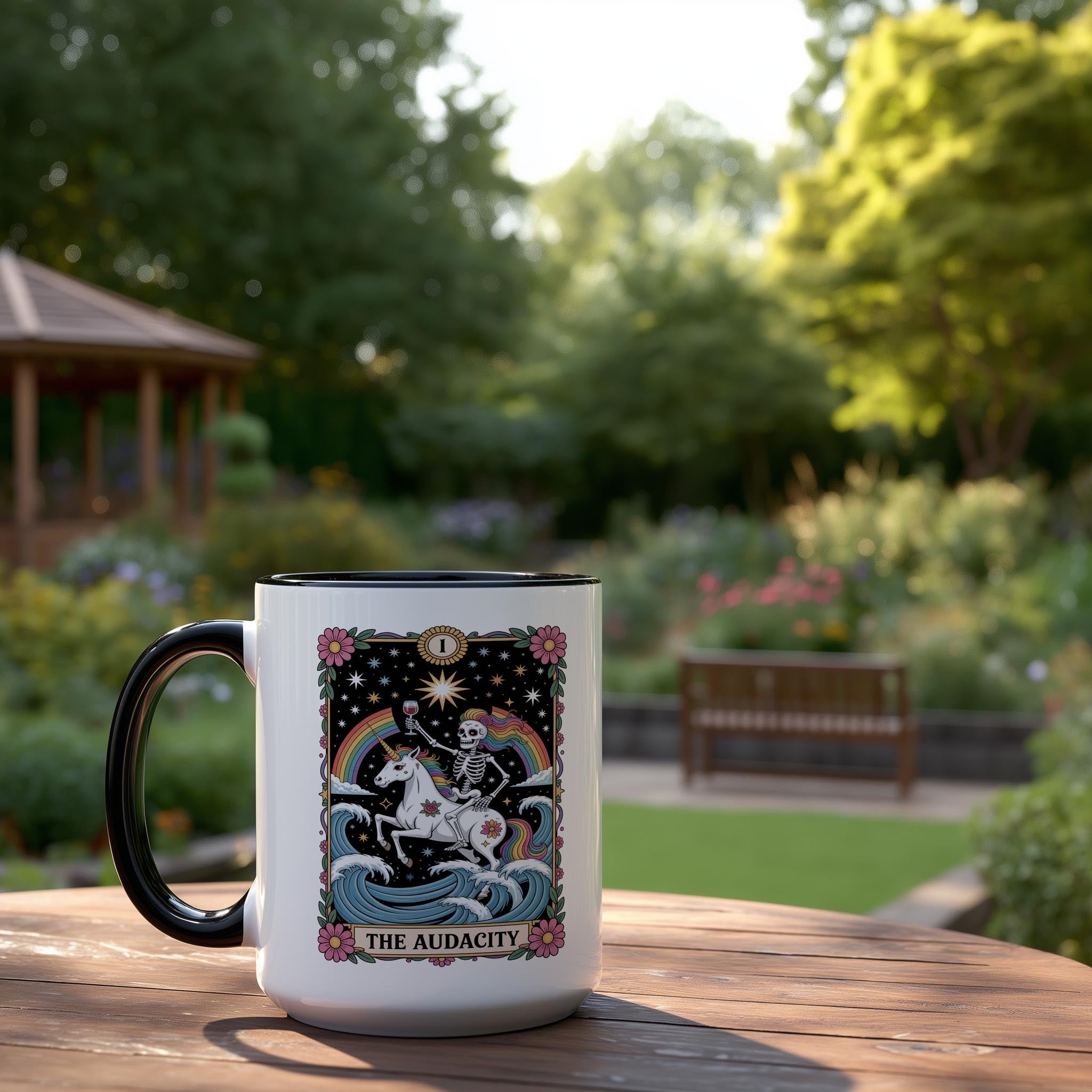 The Audacity - Skeleton Tarot Card - Adult Humor Mug