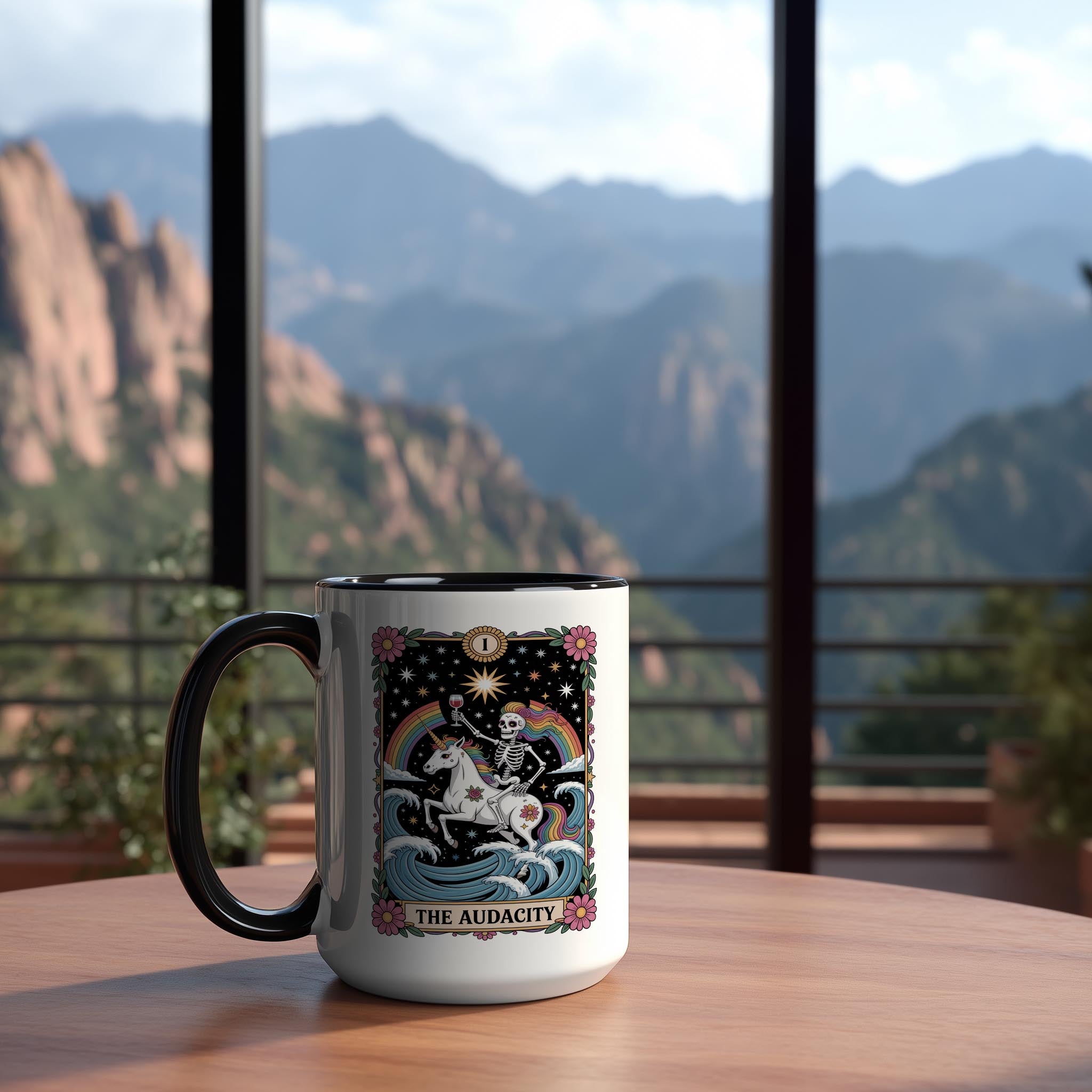 The Audacity - Skeleton Tarot Card - Adult Humor Mug