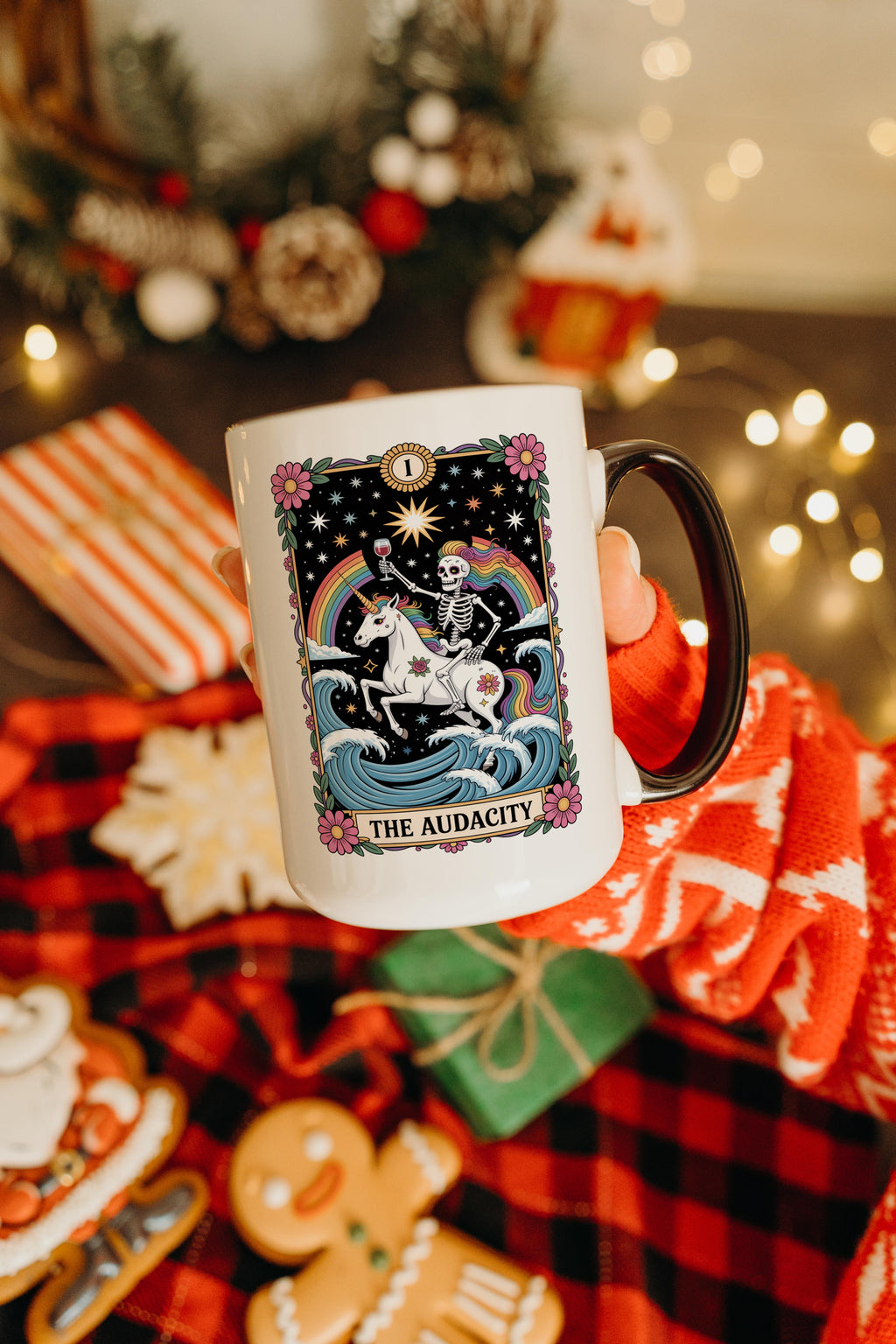 The Audacity - Skeleton Tarot Card - Adult Humor Mug