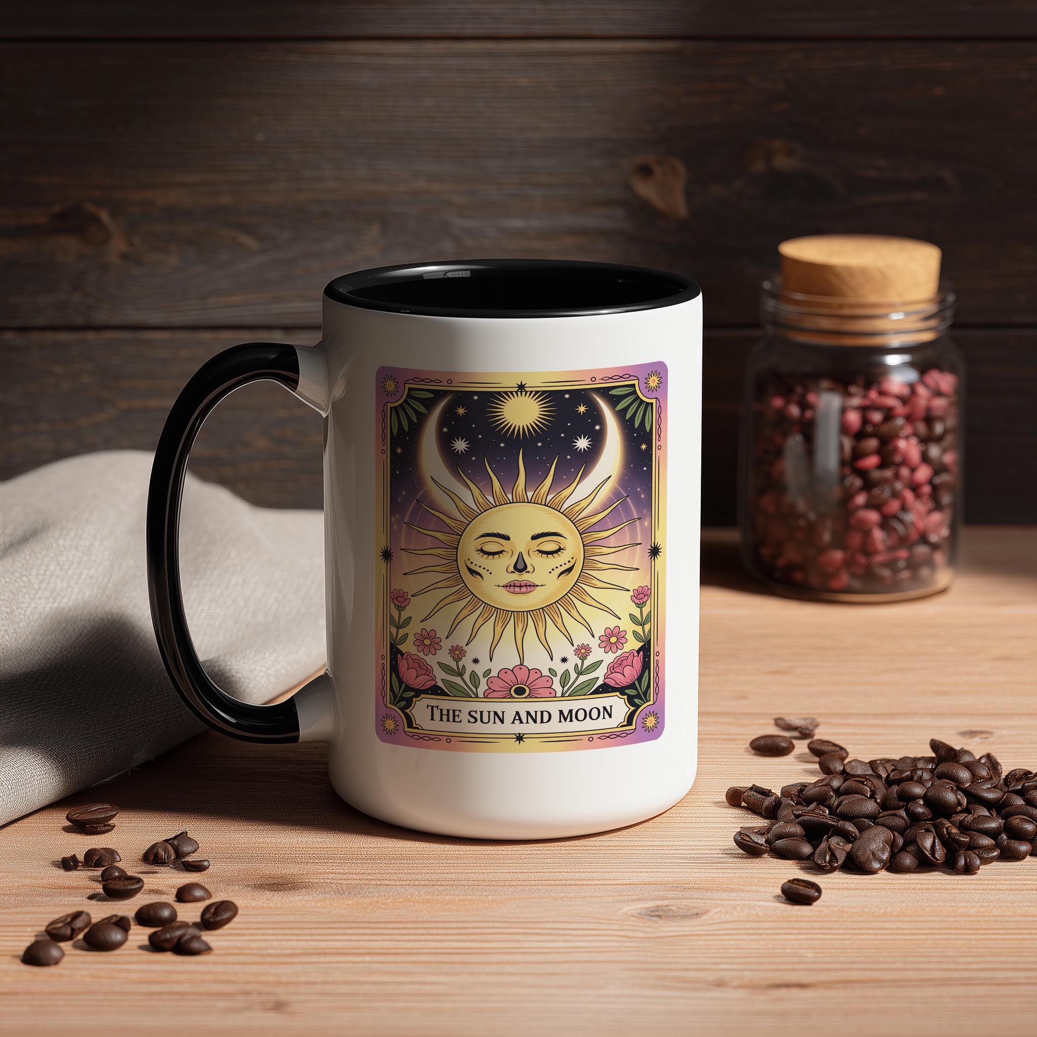 The Sun and Moon - Skeleton Tarot Card - Home Life Mug