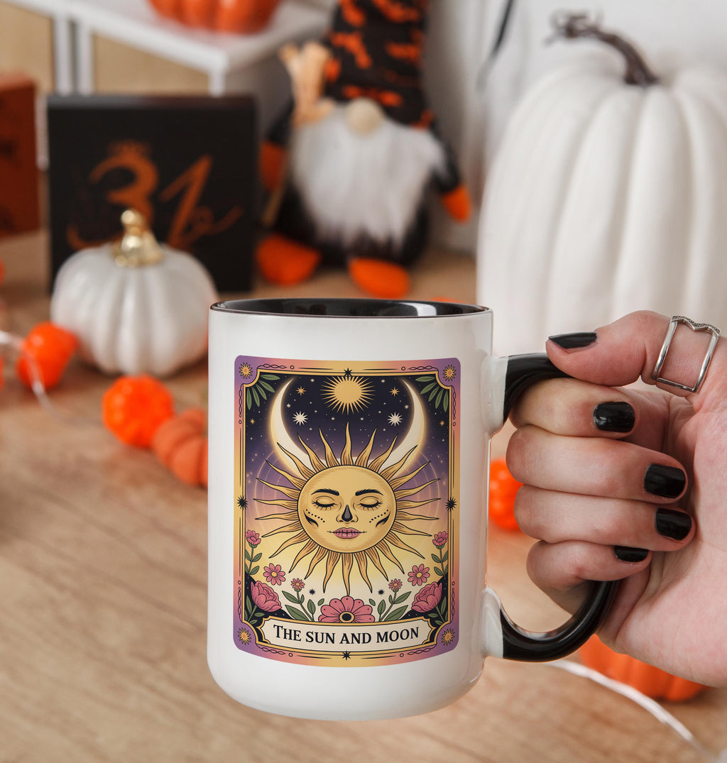 The Sun and Moon - Skeleton Tarot Card - Home Life Mug