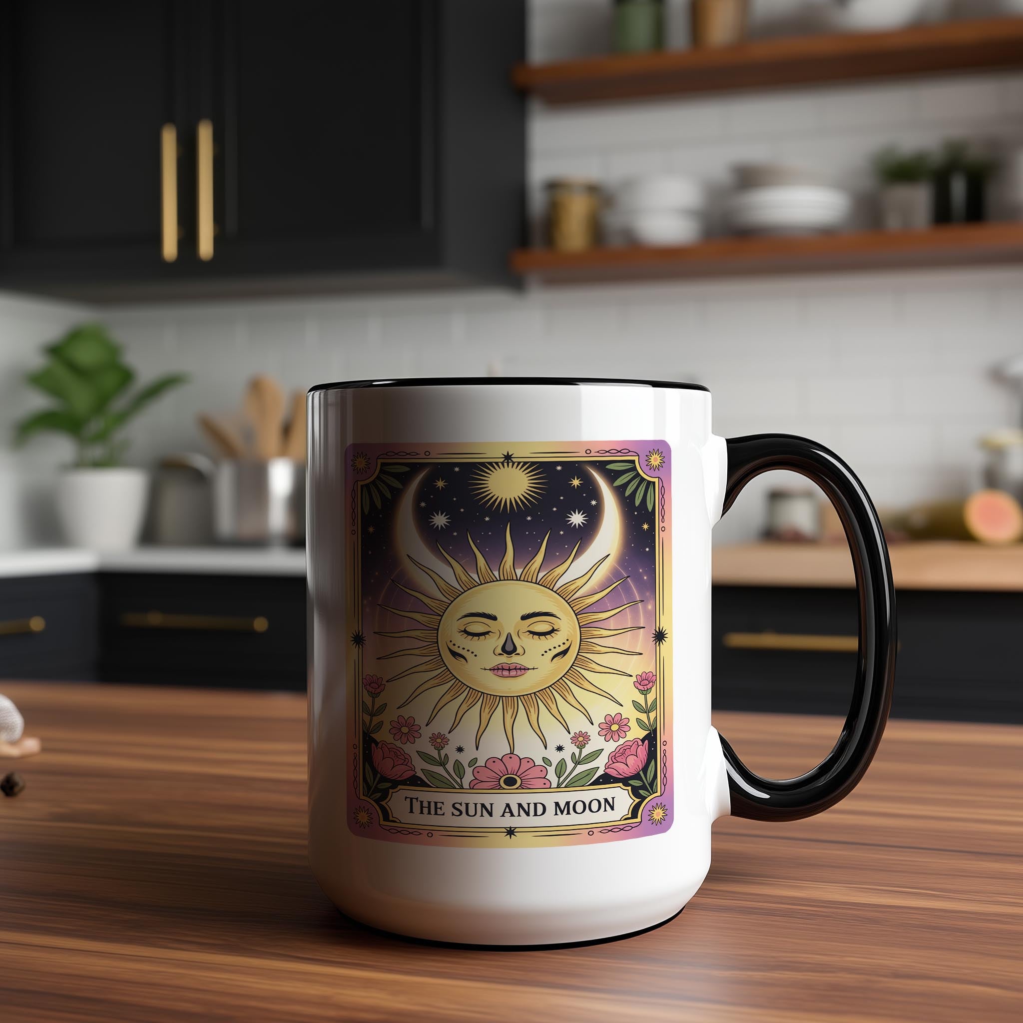 The Sun and Moon - Skeleton Tarot Card - Home Life Mug