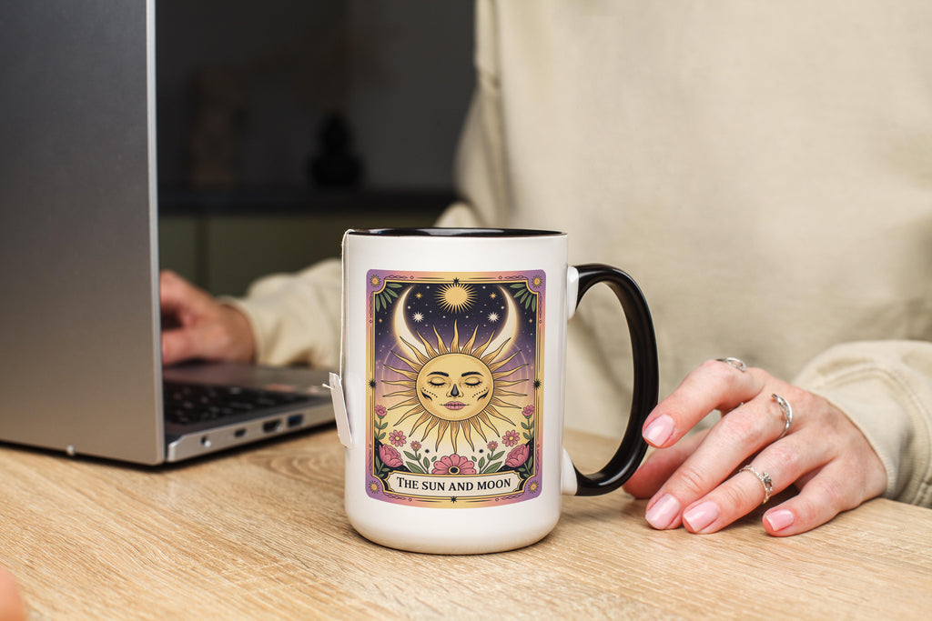 The Sun and Moon - Skeleton Tarot Card - Home Life Mug