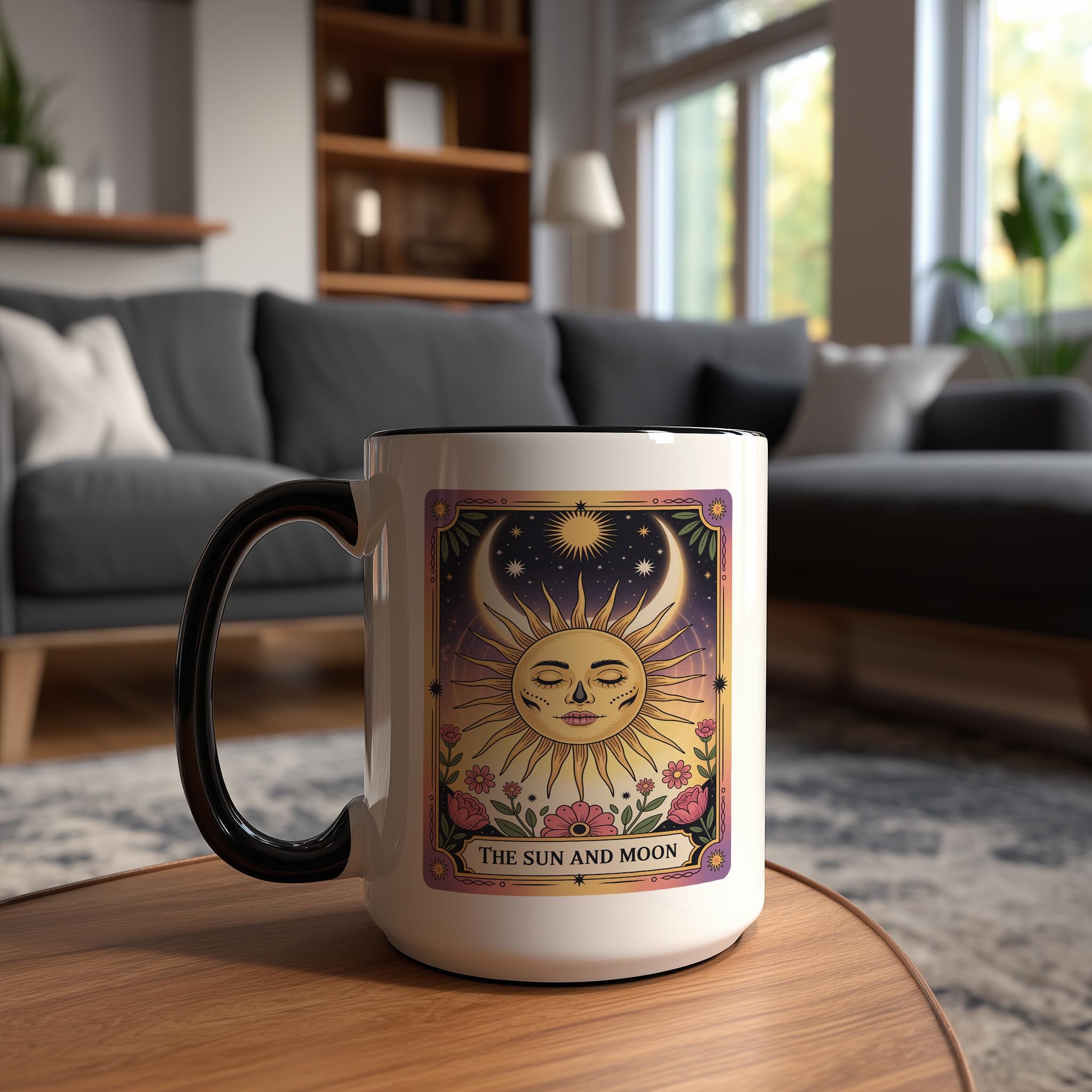 The Sun and Moon - Skeleton Tarot Card - Home Life Mug