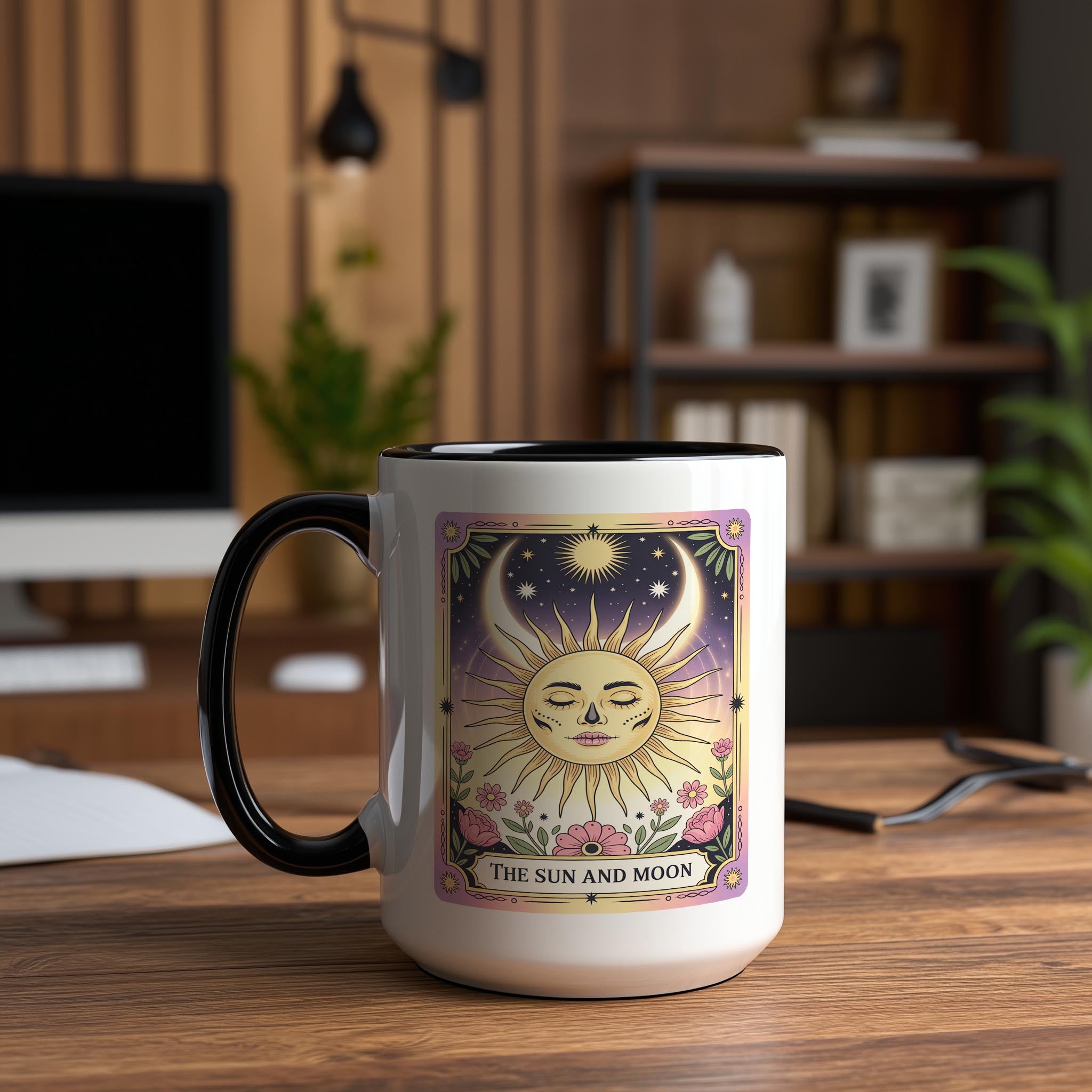 The Sun and Moon - Skeleton Tarot Card - Home Life Mug