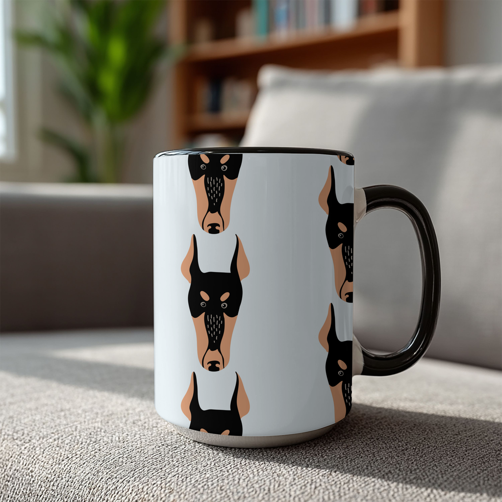 Doberman Dog Doodle Design 15oz Mug