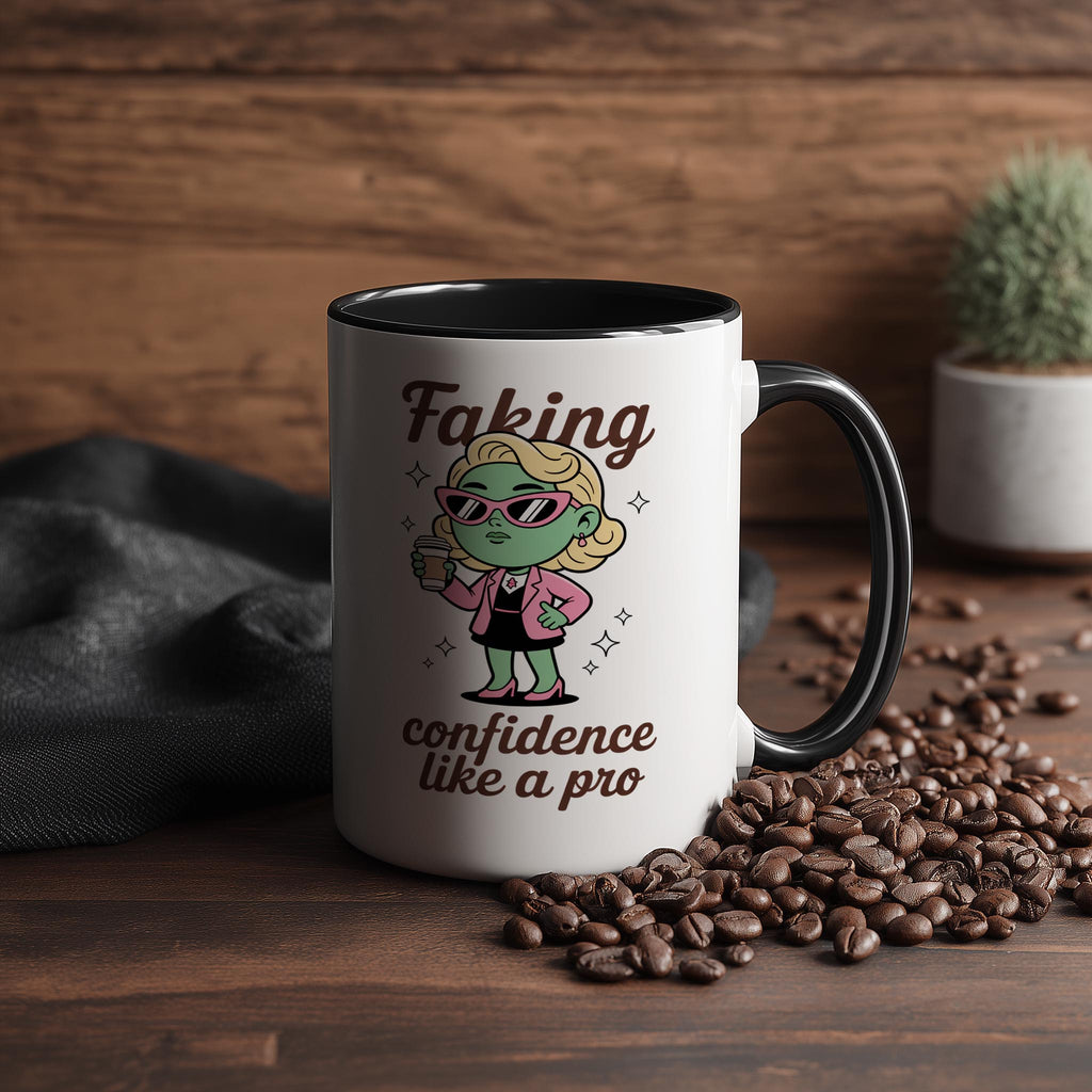 Faking Confidence Like a Pro - Health and Wellbeing Mug