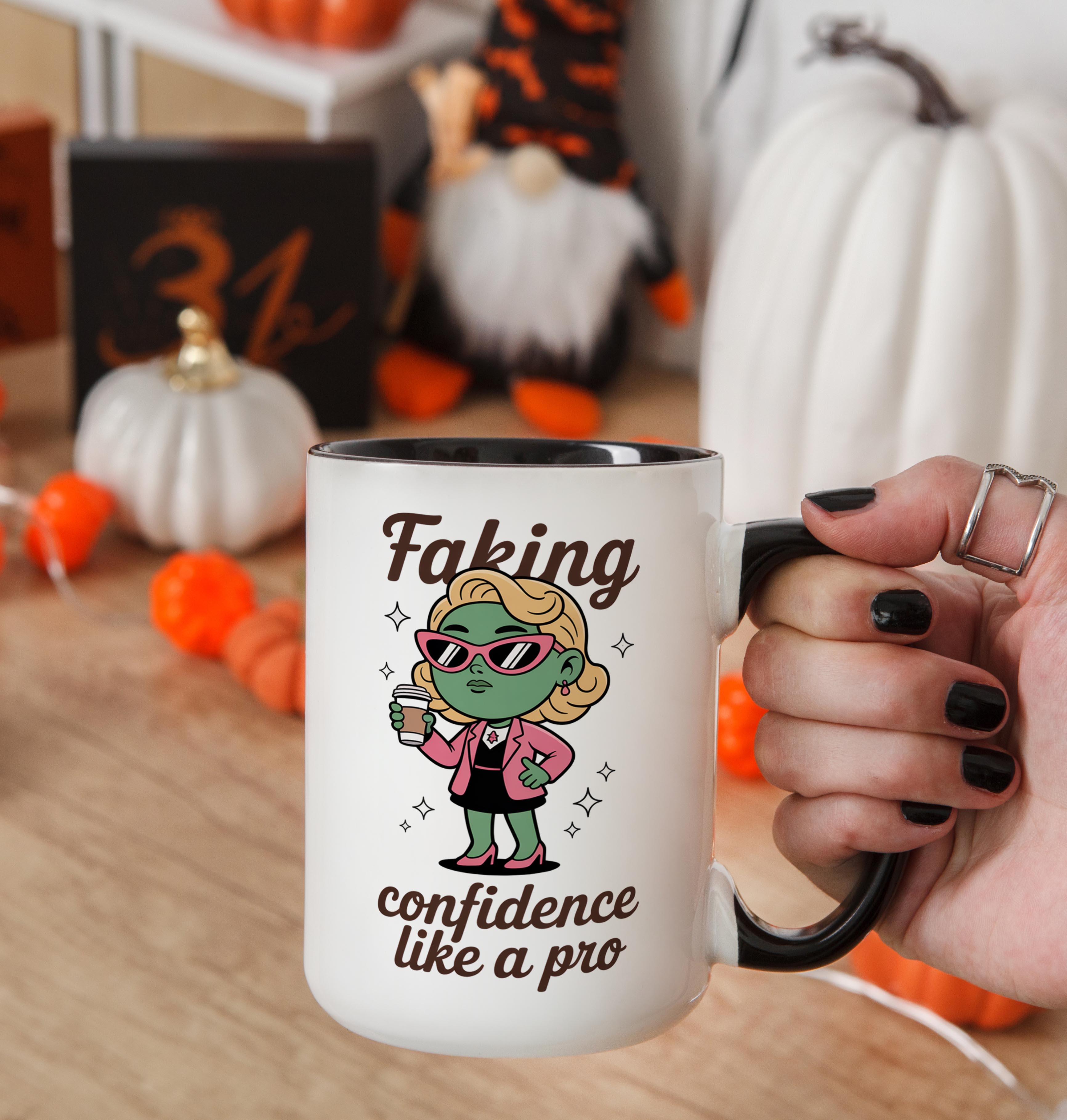 Faking Confidence Like a Pro - Health and Wellbeing Mug