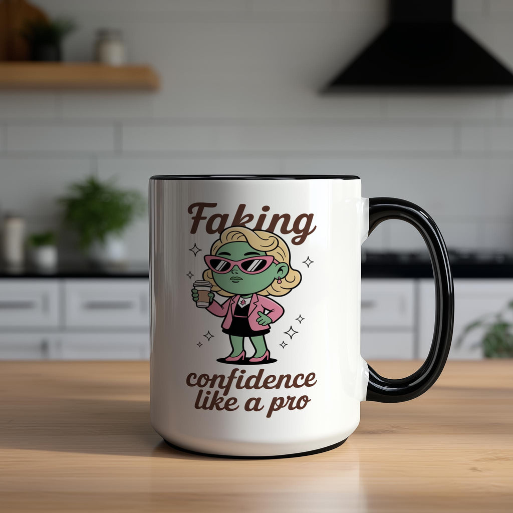 Faking Confidence Like a Pro - Health and Wellbeing Mug
