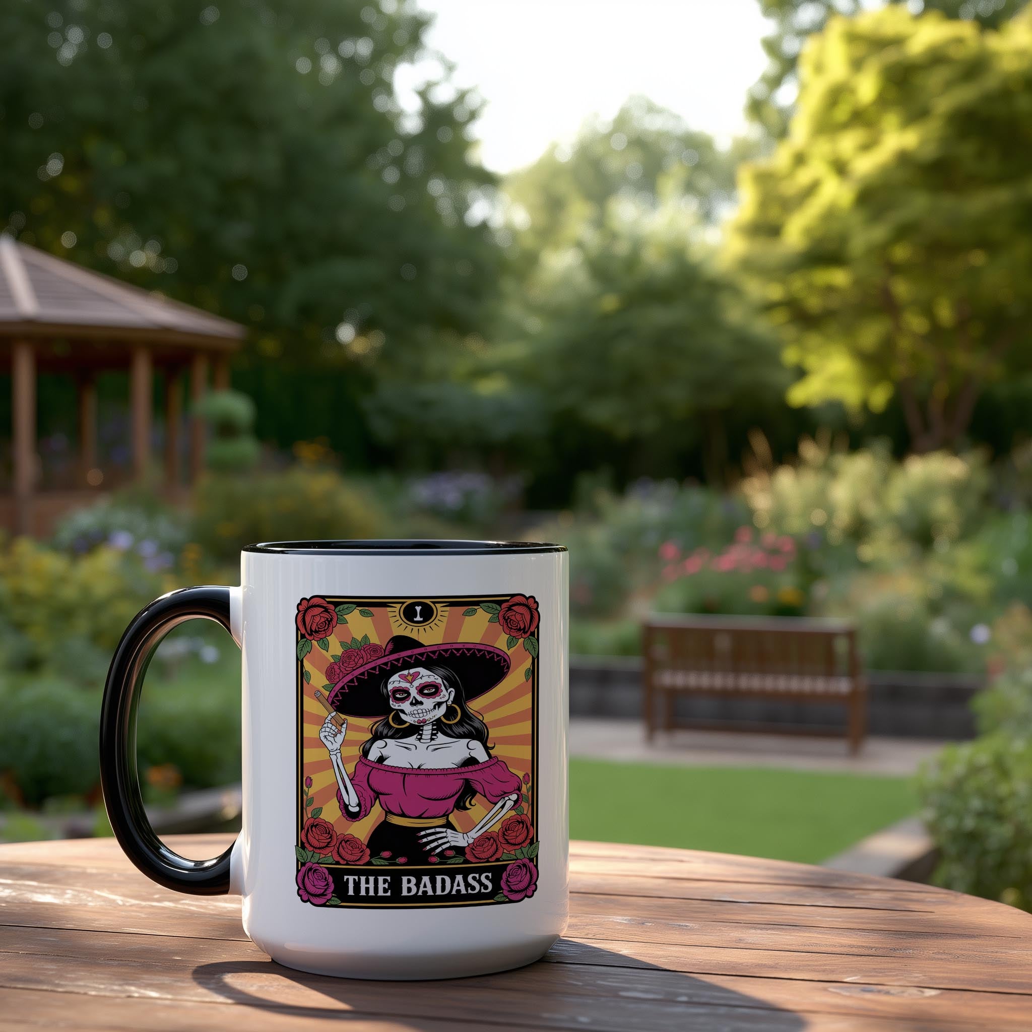 The Badass - Skeleton Tarot Card - Adult Humor Mug