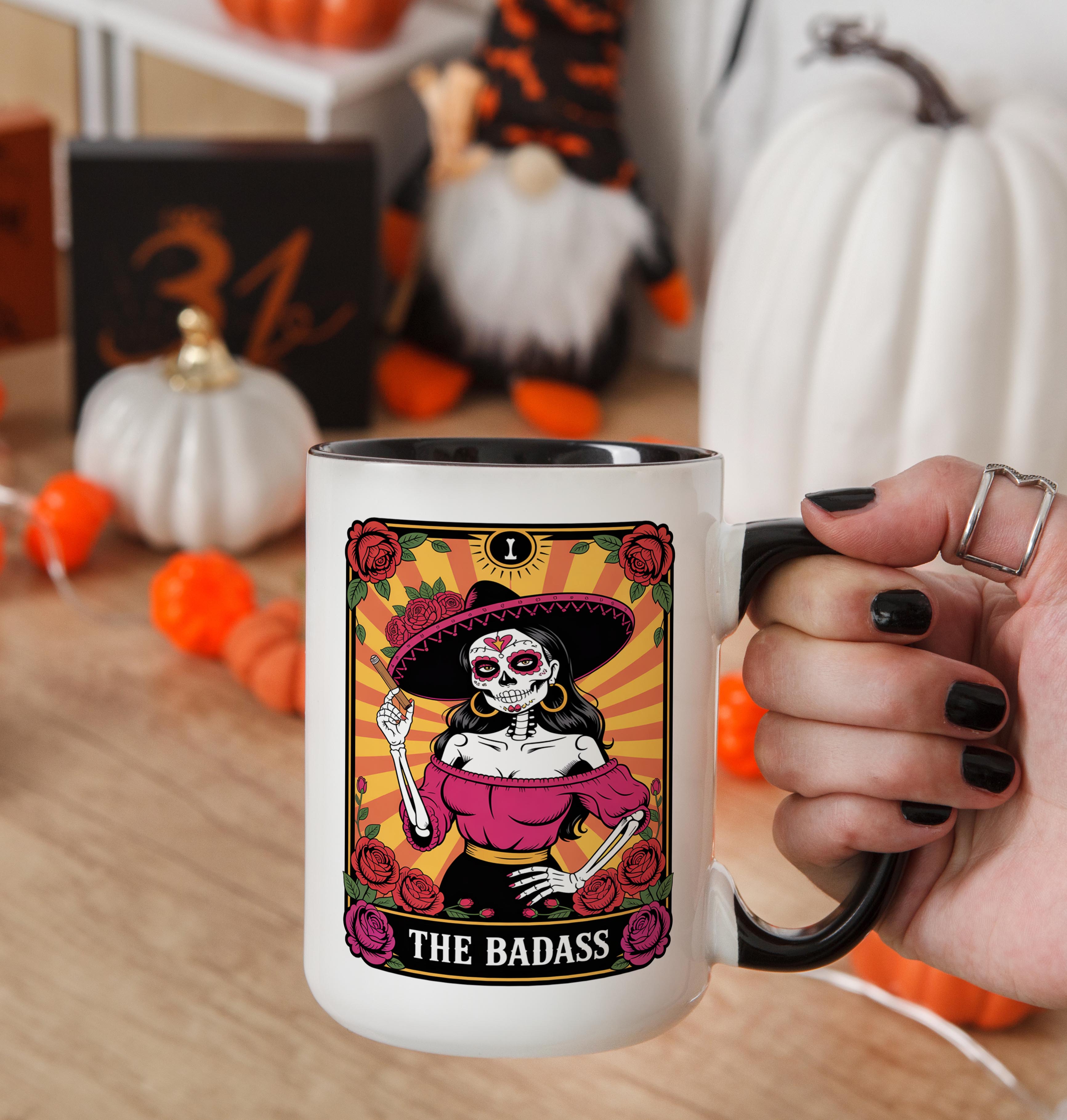 The Badass - Skeleton Tarot Card - Adult Humor Mug