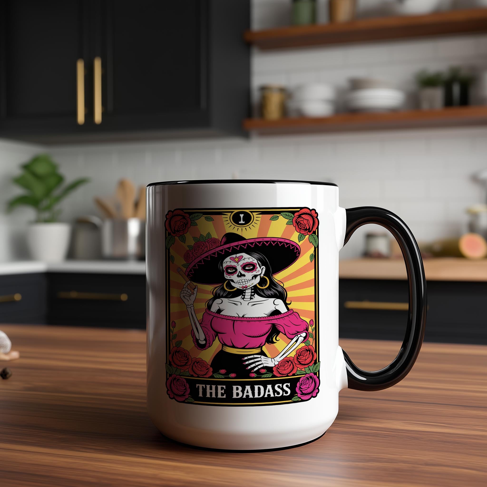 The Badass - Skeleton Tarot Card - Adult Humor Mug
