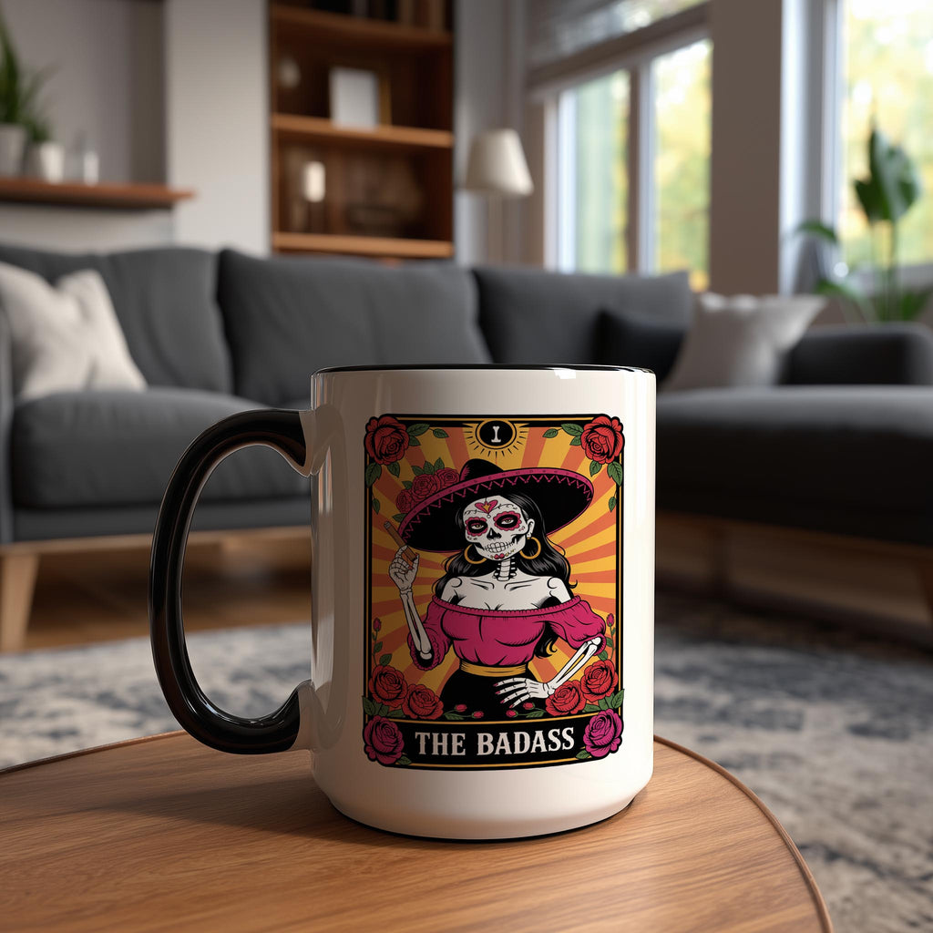 The Badass - Skeleton Tarot Card - Adult Humor Mug