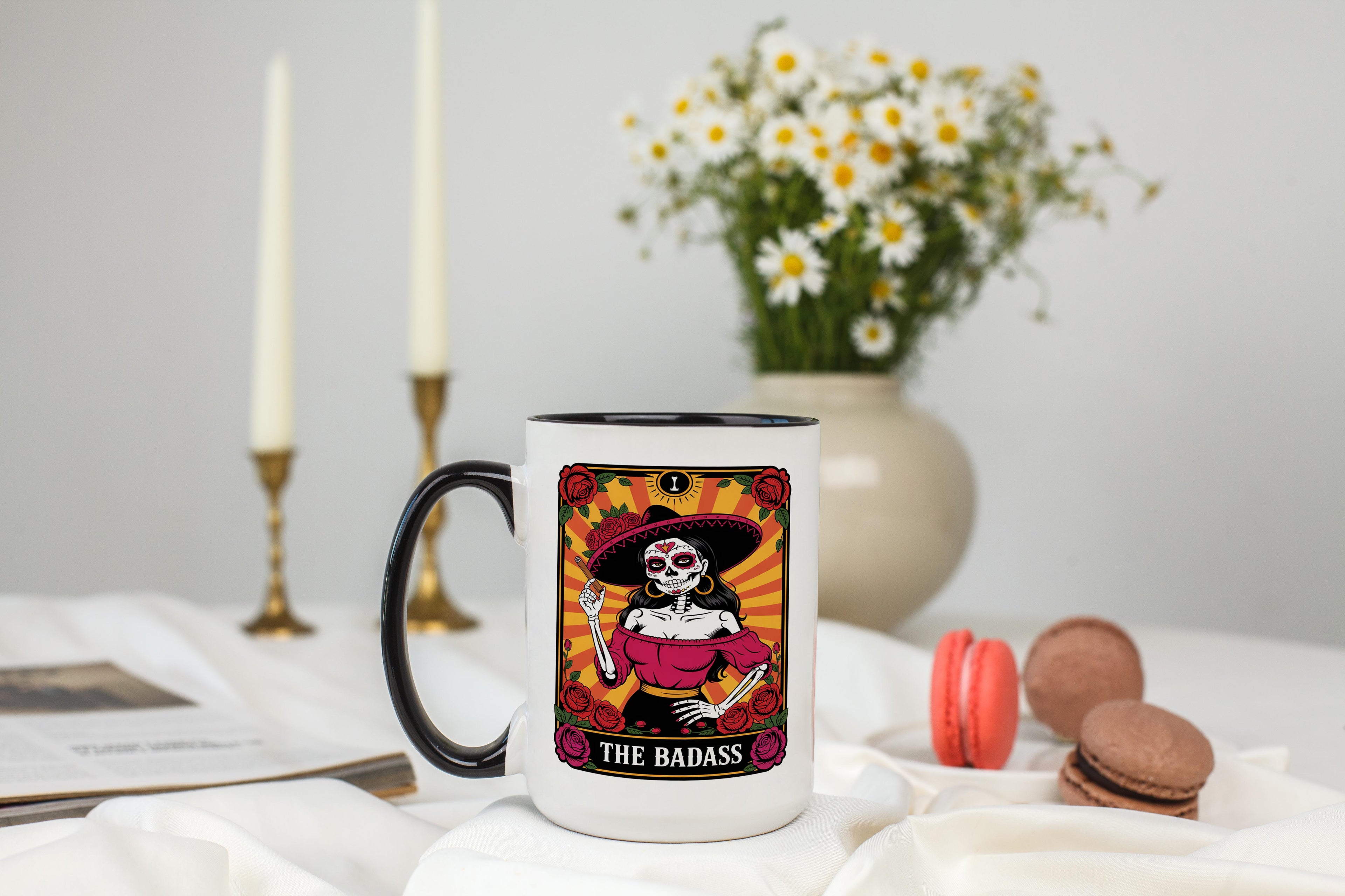 The Badass - Skeleton Tarot Card - Adult Humor Mug