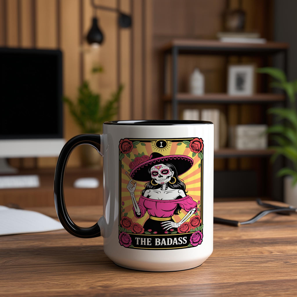 The Badass - Skeleton Tarot Card - Adult Humor Mug