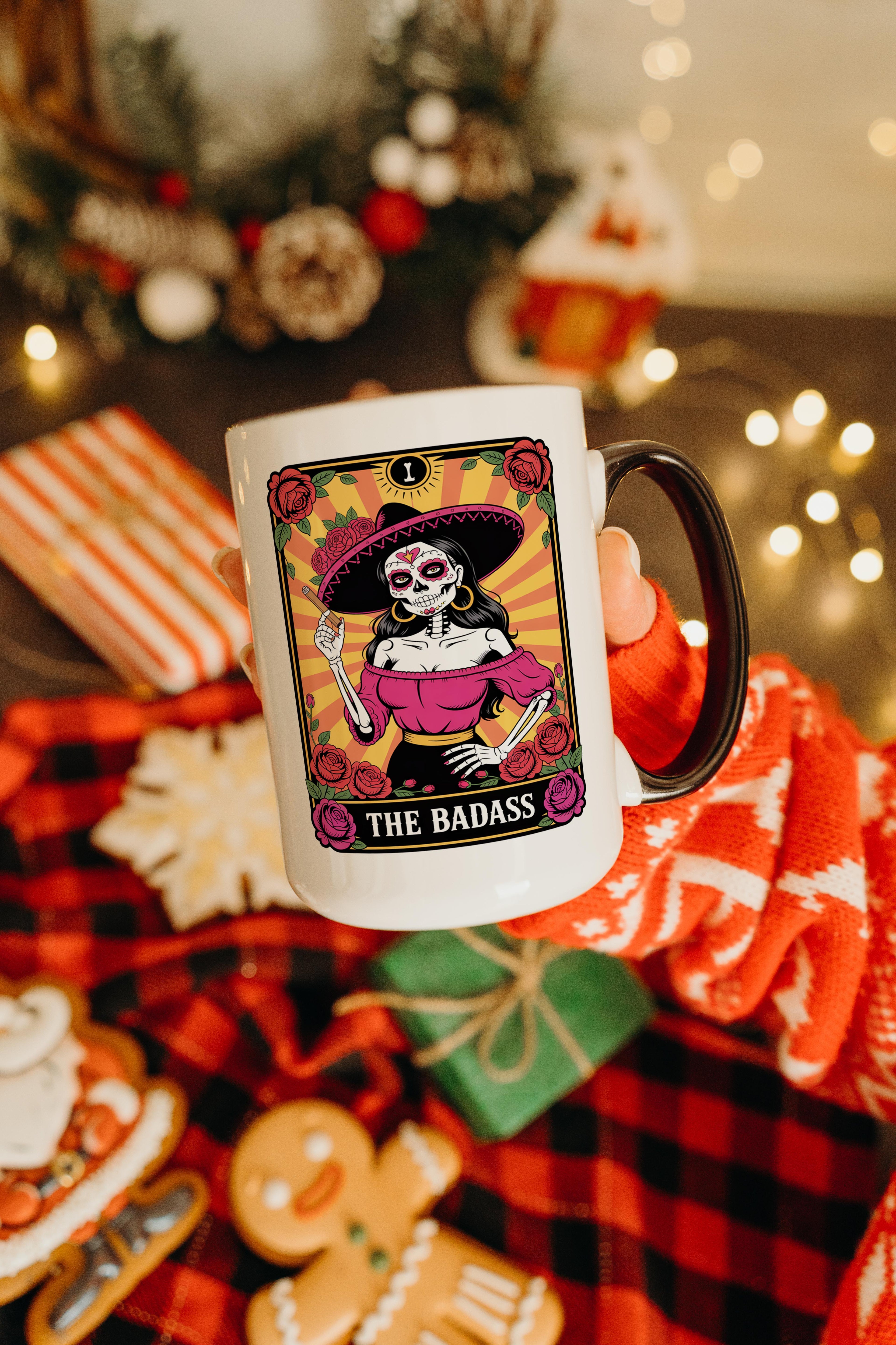 The Badass - Skeleton Tarot Card - Adult Humor Mug