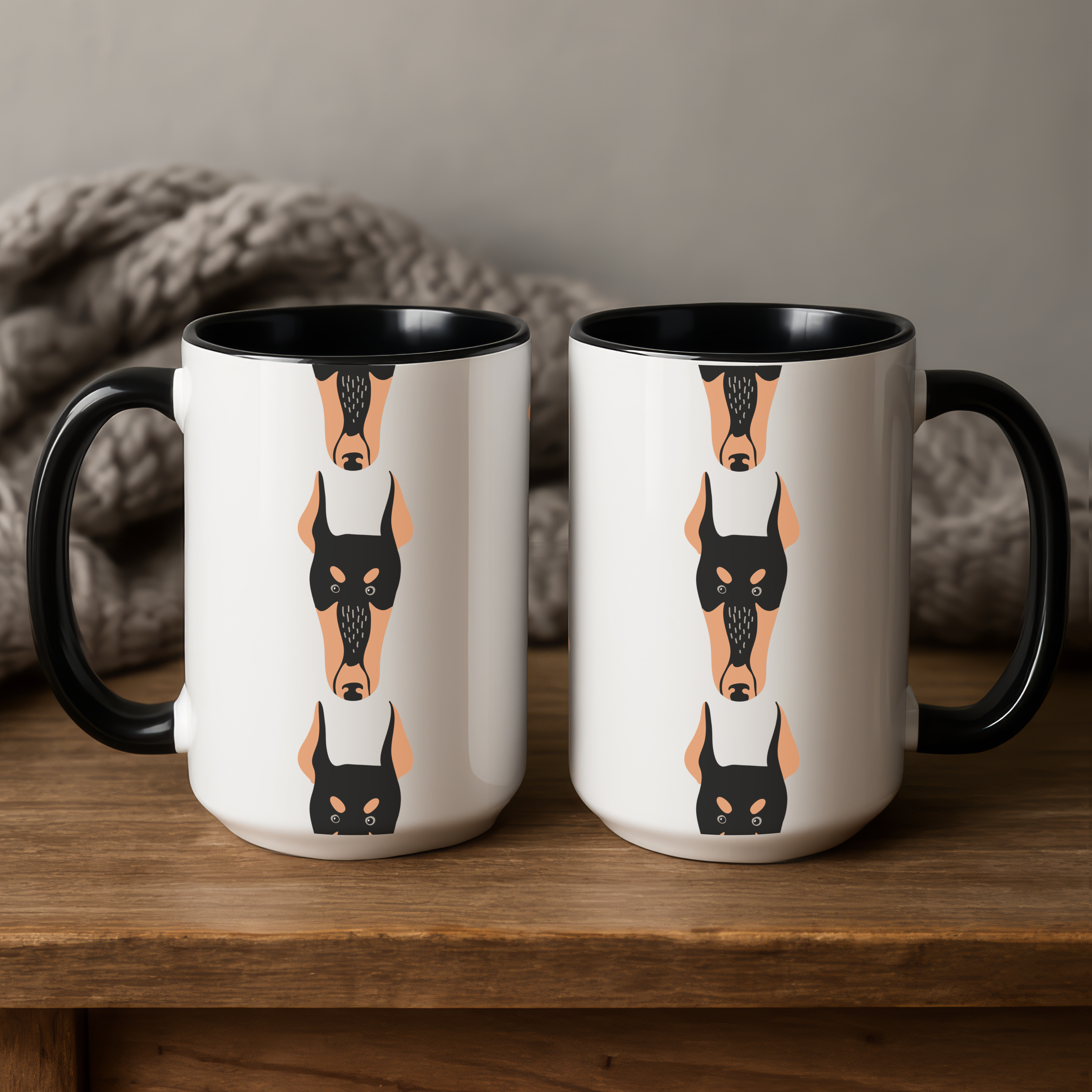 Doberman Dog Doodle Design 15oz Mug