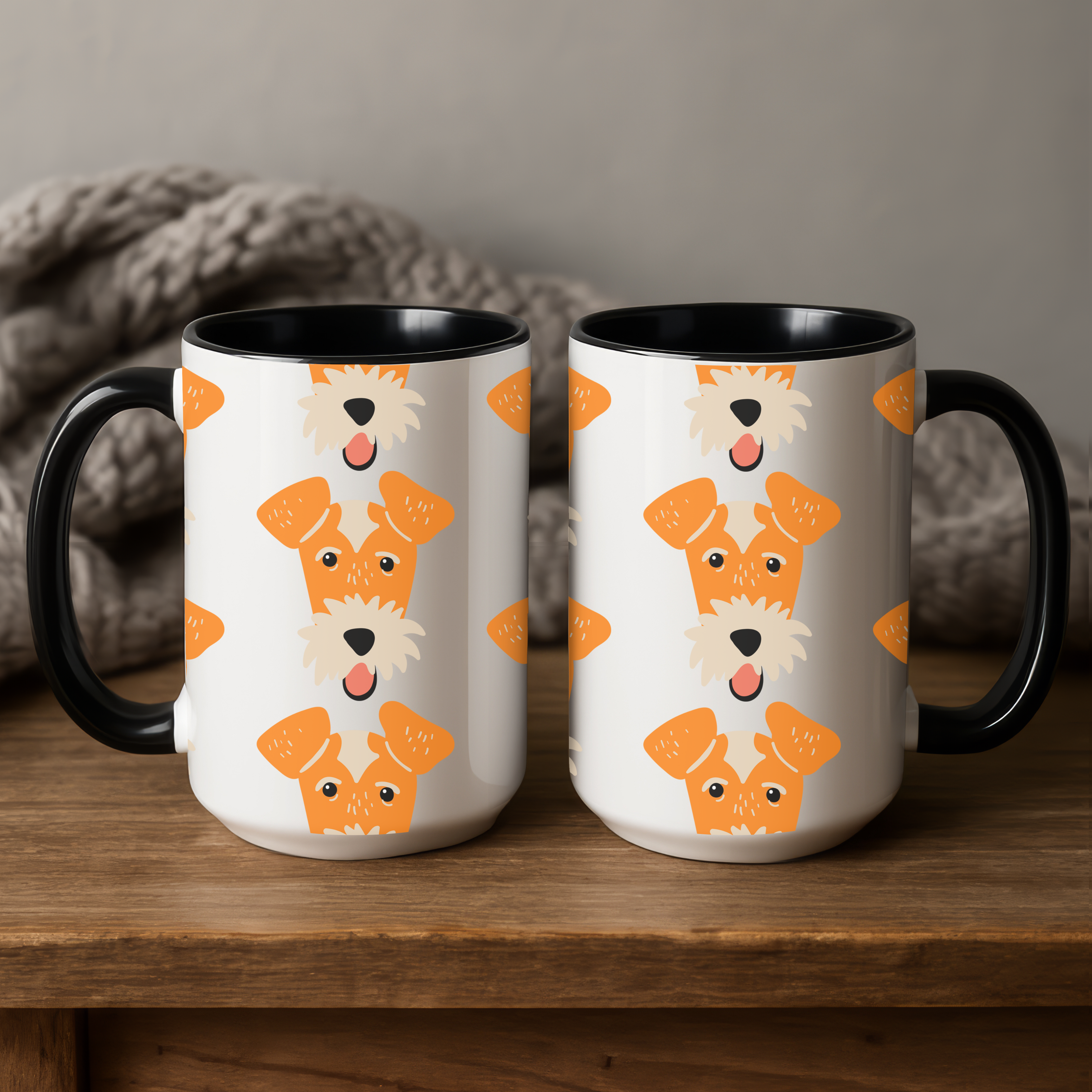 Fox Terrier Dog Doodle Design 15oz Mug