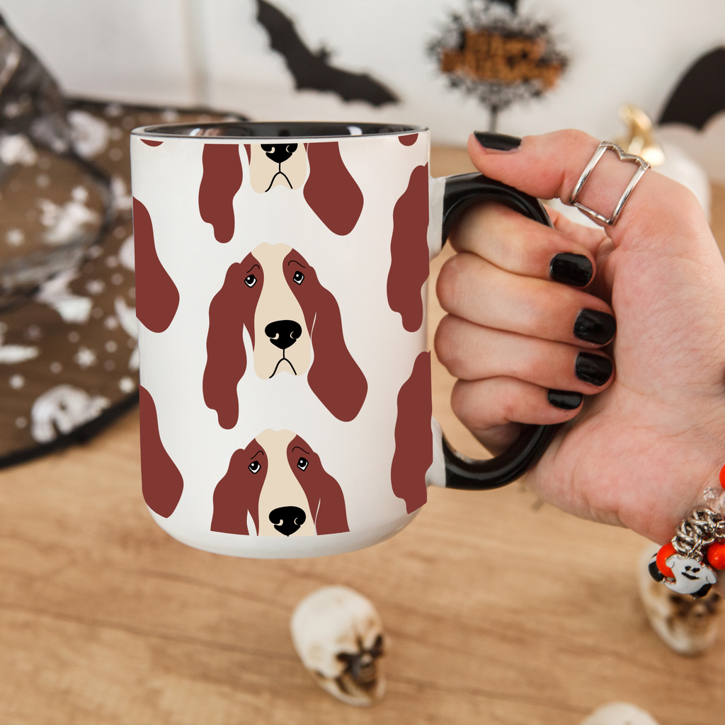 Basset Hound Dog Doodle Design 15oz Mug