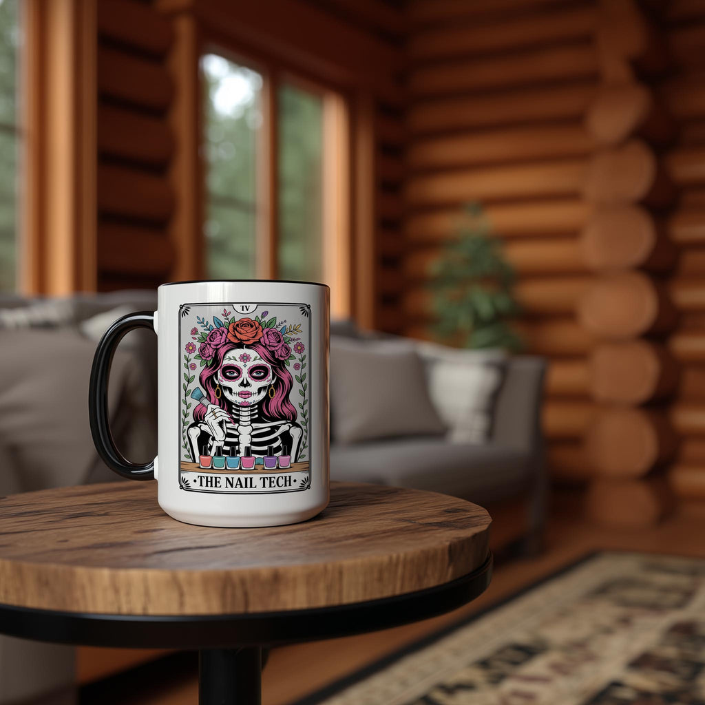The Nail Tech - Skeleton Tarot Card - Adult Humor Mug
