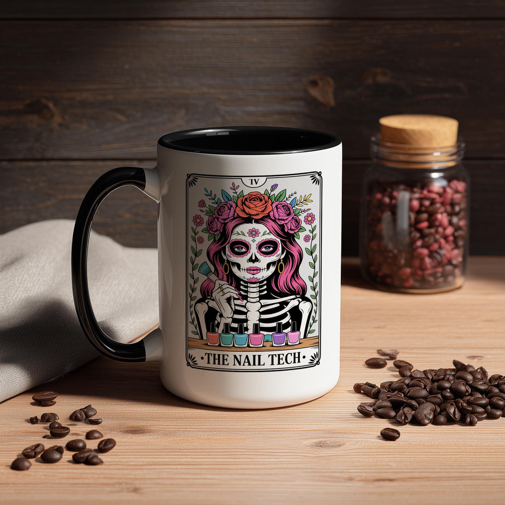 The Nail Tech - Skeleton Tarot Card - Adult Humor Mug