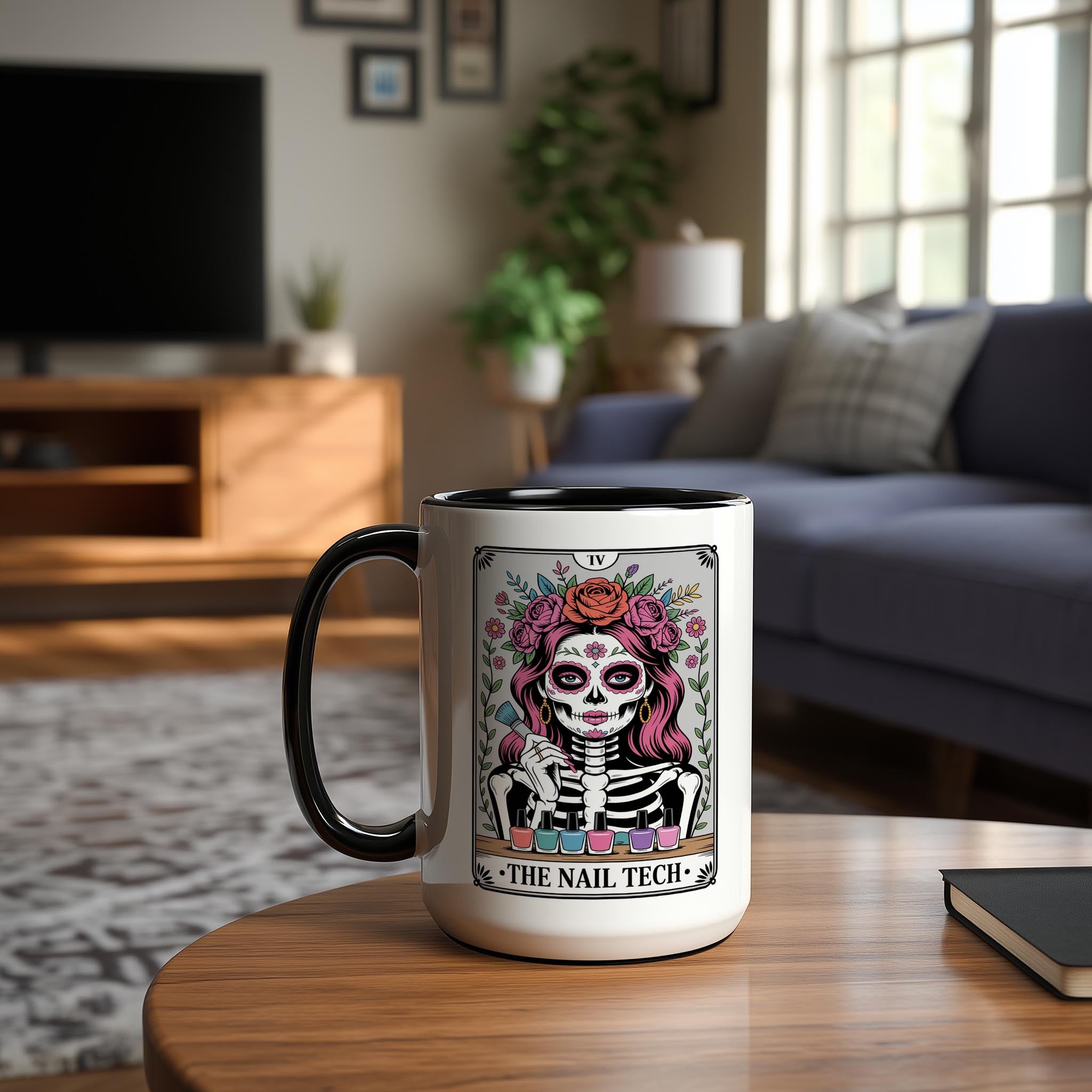 The Nail Tech - Skeleton Tarot Card - Adult Humor Mug