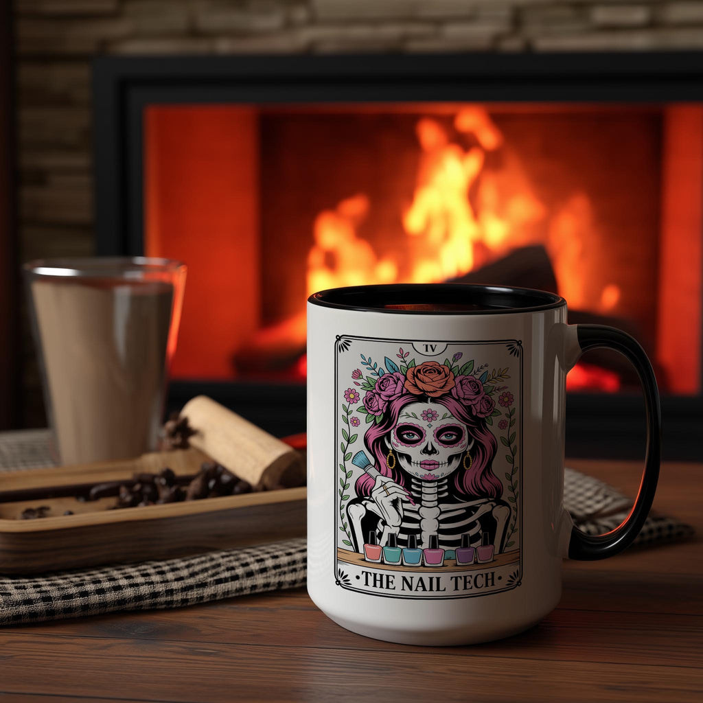 The Nail Tech - Skeleton Tarot Card - Adult Humor Mug